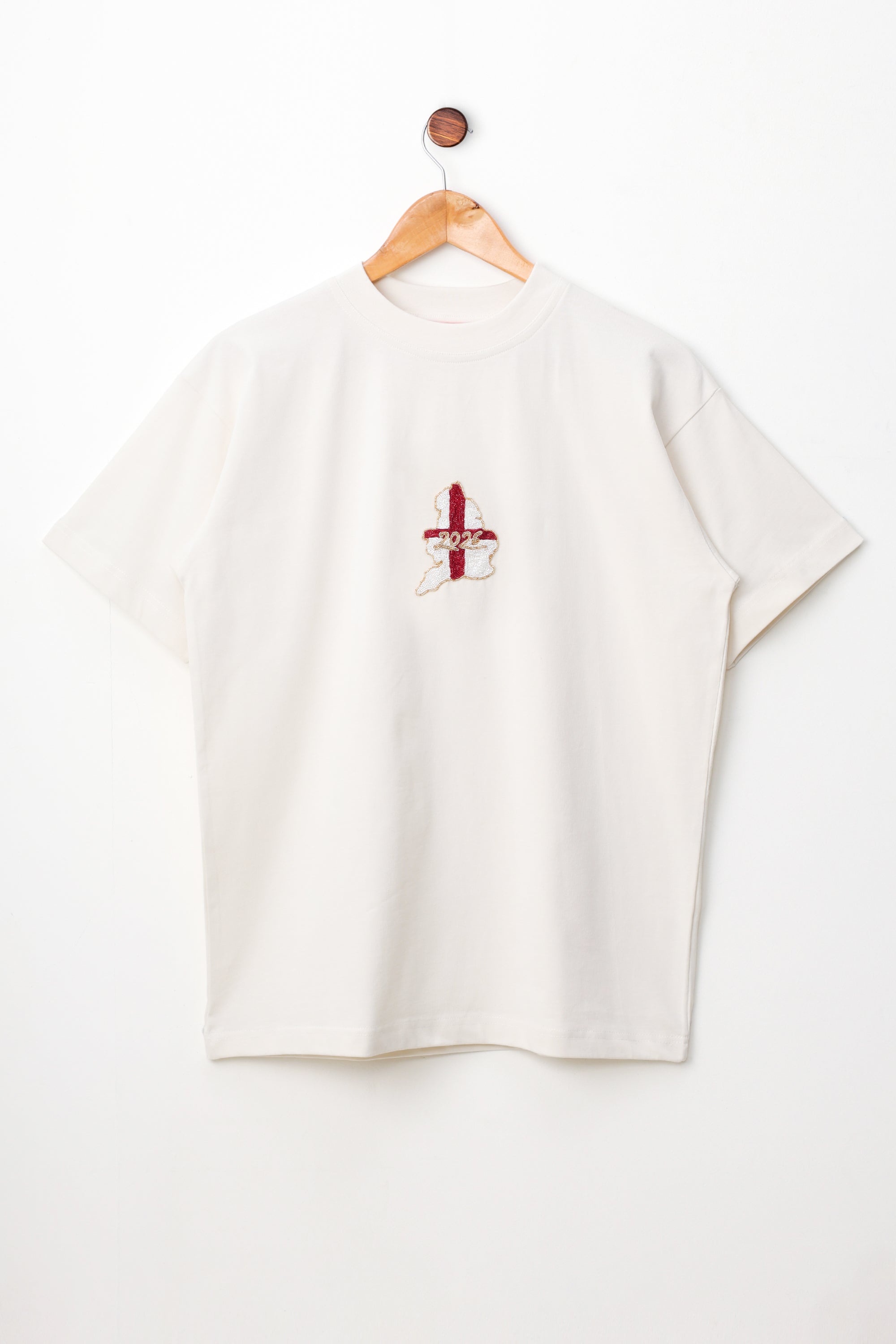 "Le England 2026" hand embroidered T-Shirt