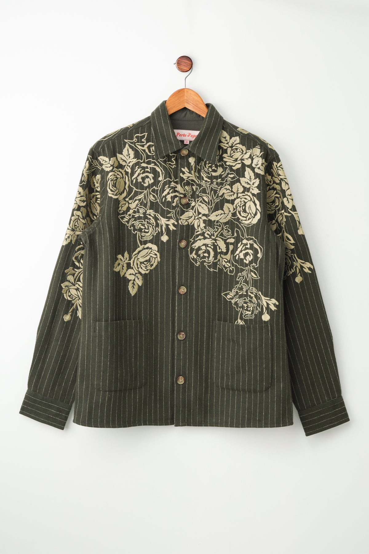 Le Roseto Hand-Embroidered Wool Overshirt