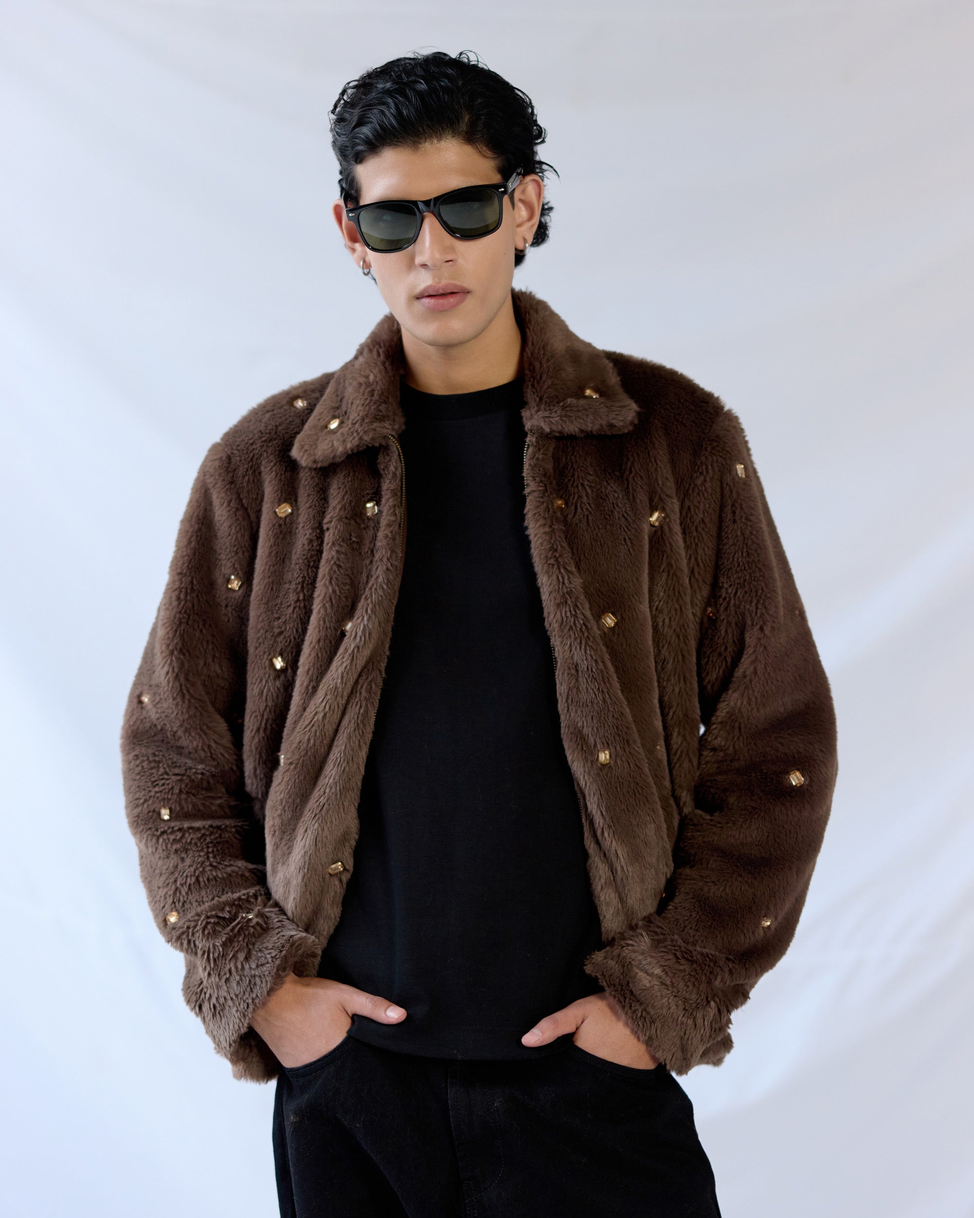 Winter Noir Faux-Fur jacket