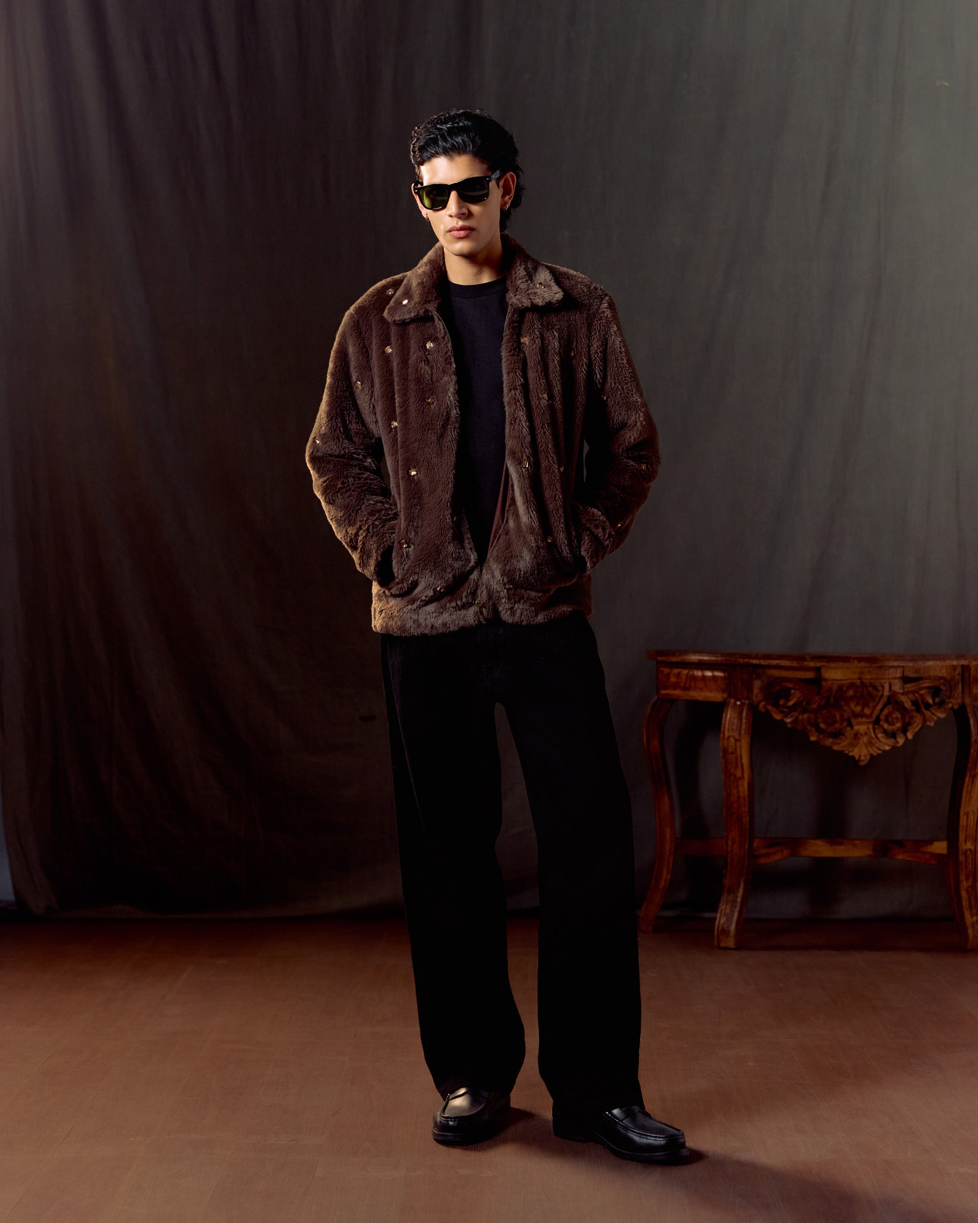 Winter Noir Faux-Fur jacket