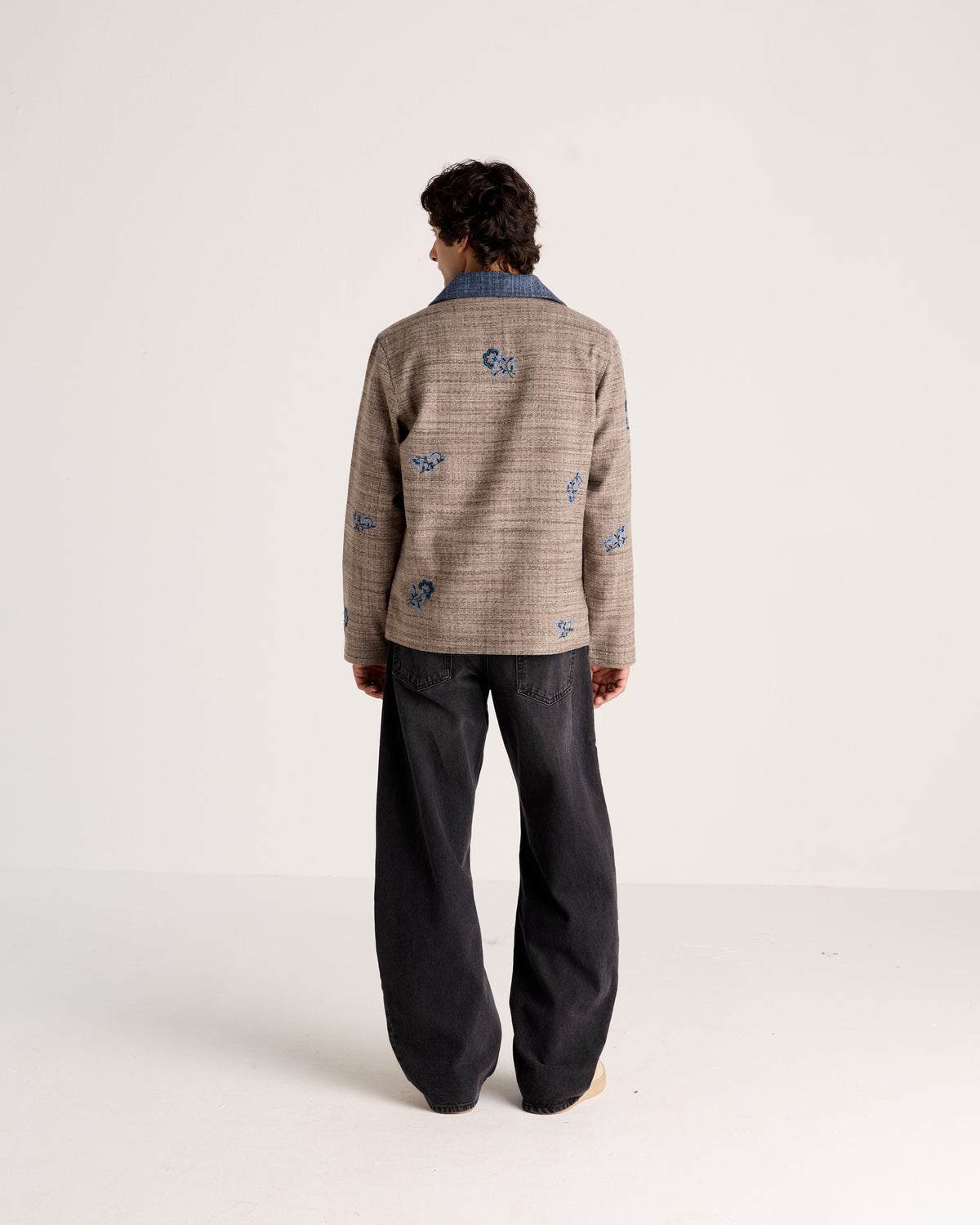 Le Matera Hand-Embroidered Wool Zip Jacket