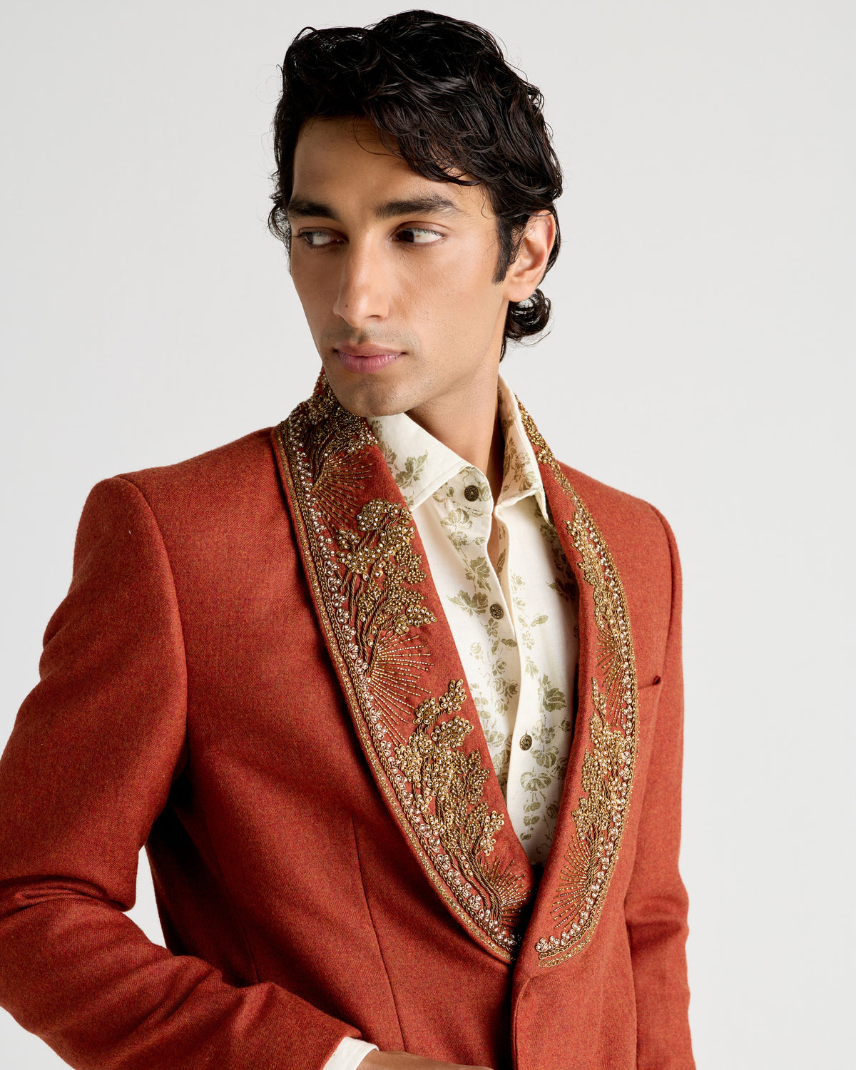 "The golden hour" hand embroidered blazer