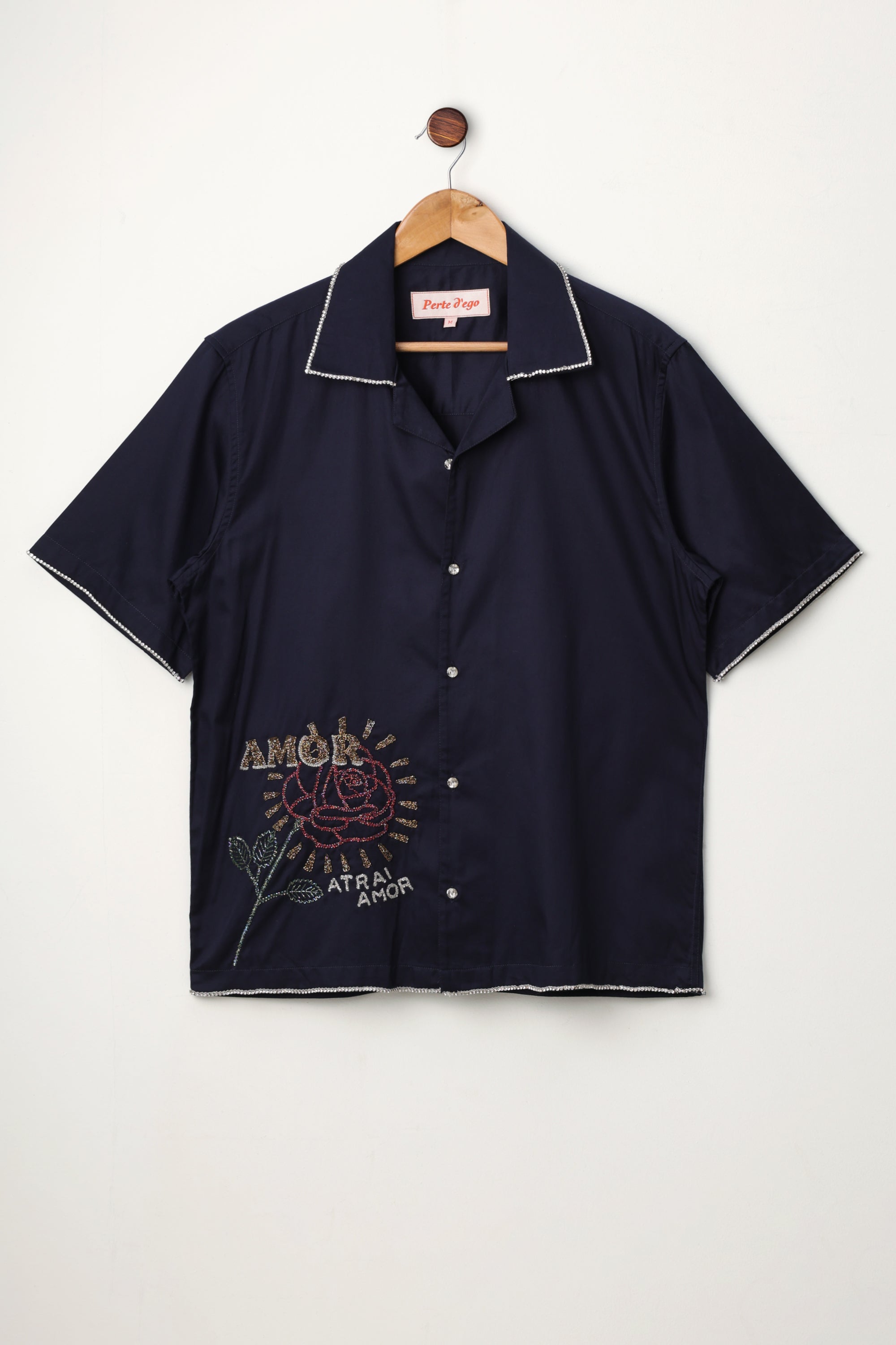 "Attrai Amor" hand embroidered shirt