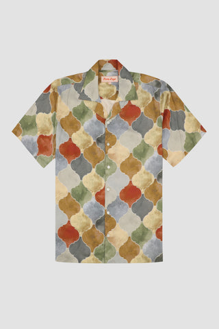 Tiles print half sleeves shirt