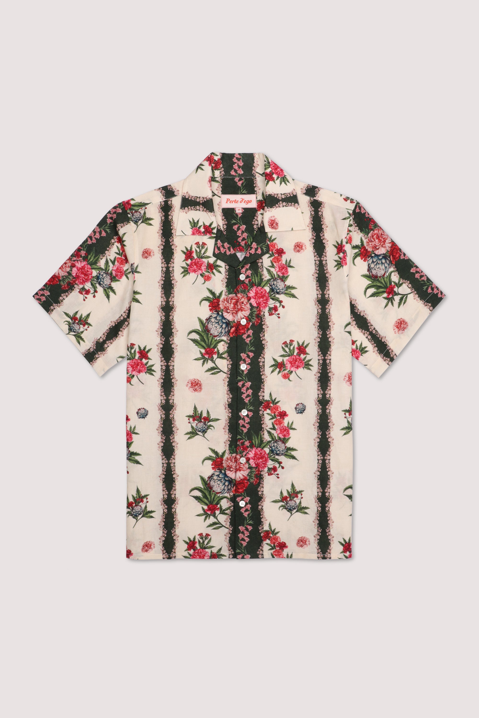 "Floral stripes" linen shirt