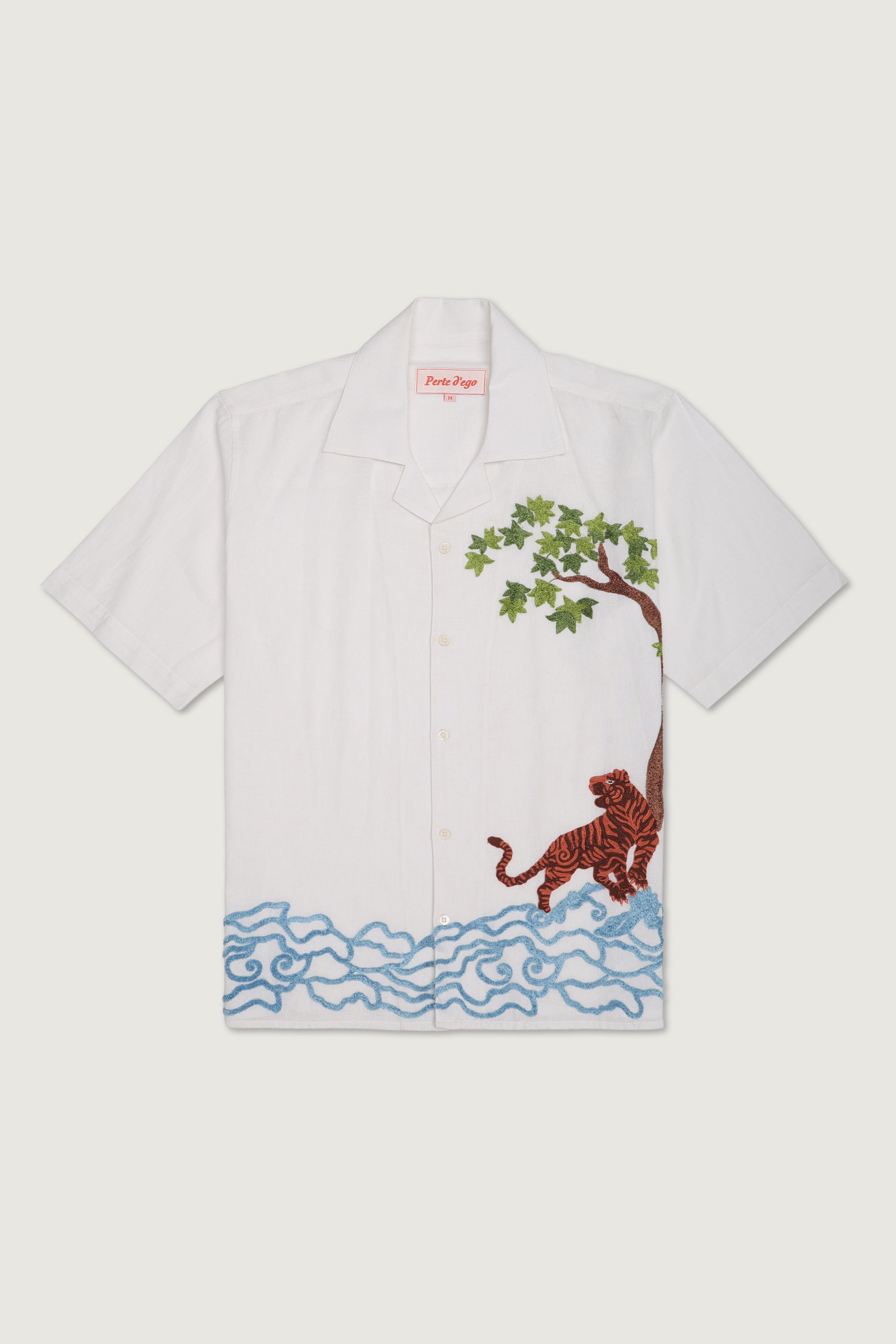 "Eye of the tiger" embroidered shirt