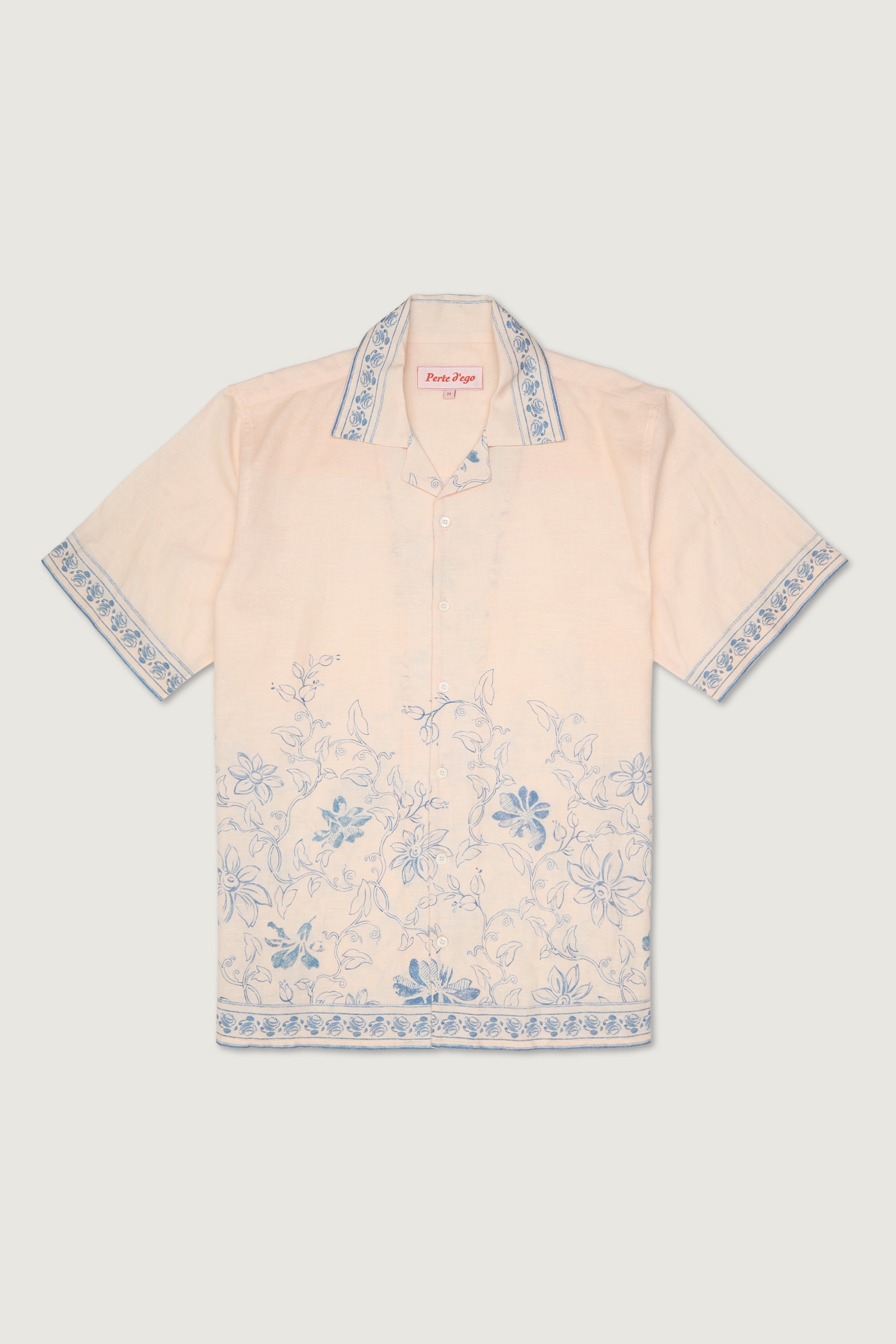 Vintage Blue Floral sketch Shirt