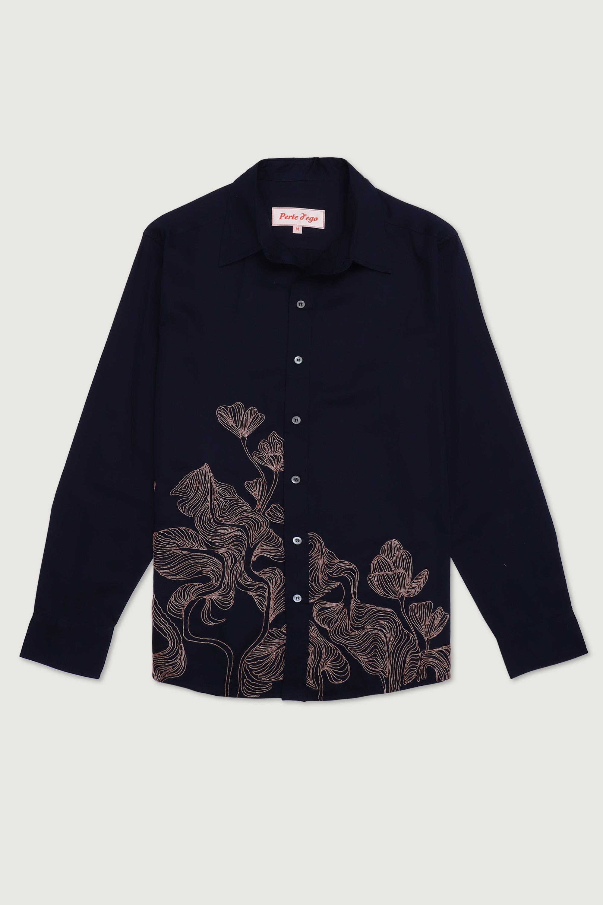 Abstract Embroidered Evening Shirt For Men By Perte d'ego