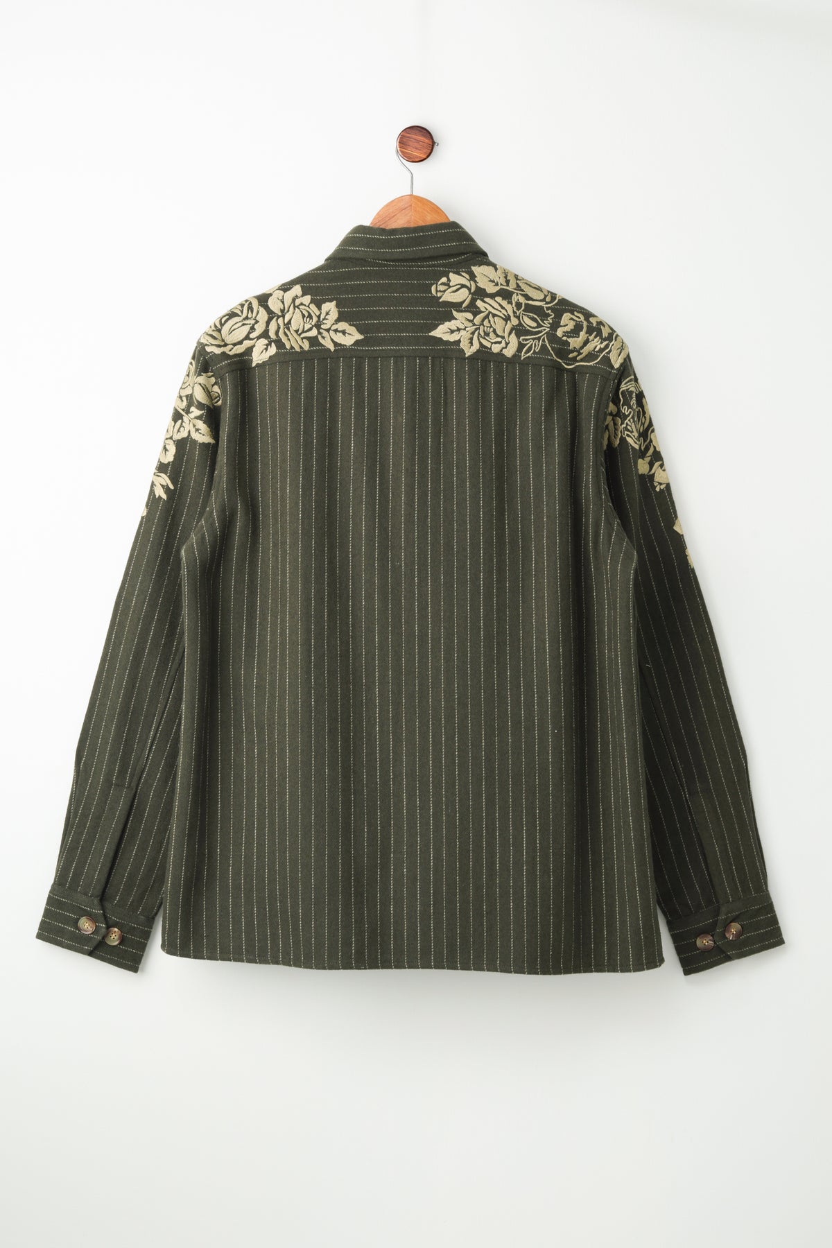 Le Roseto Hand-Embroidered Wool Overshirt
