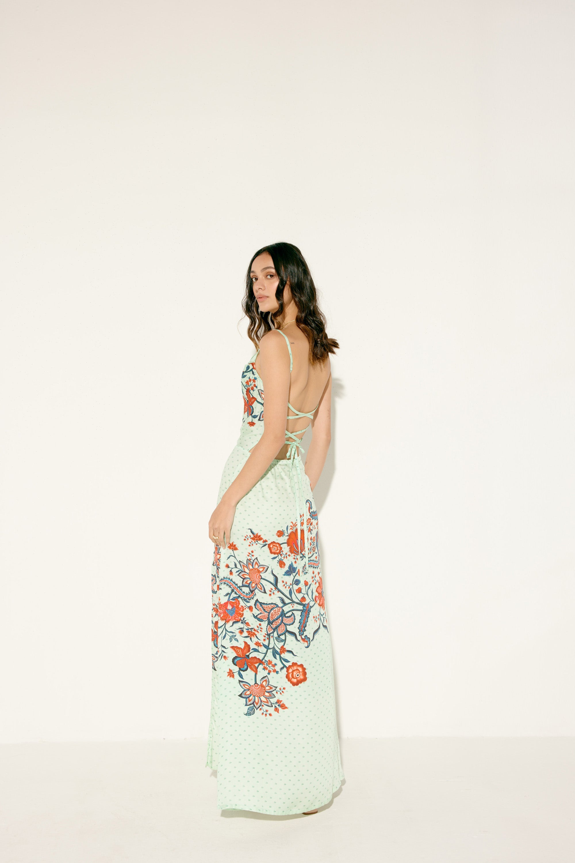 "Le Siciliy" Pleated Cowl Aline Dress