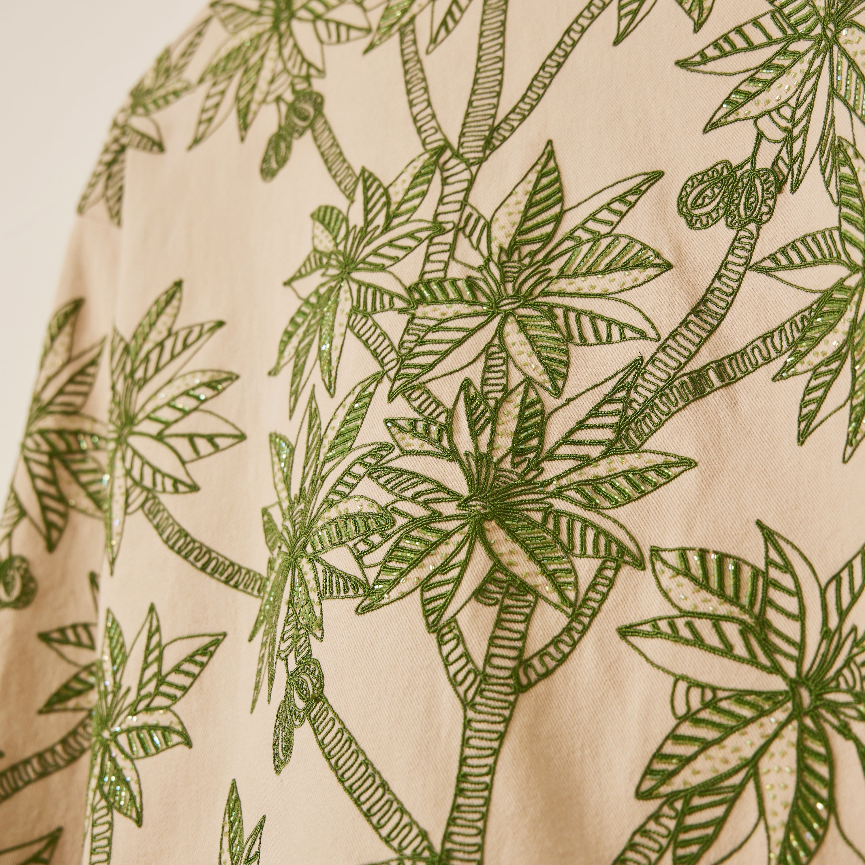"Le leopard" hand embroidered zip up jacket