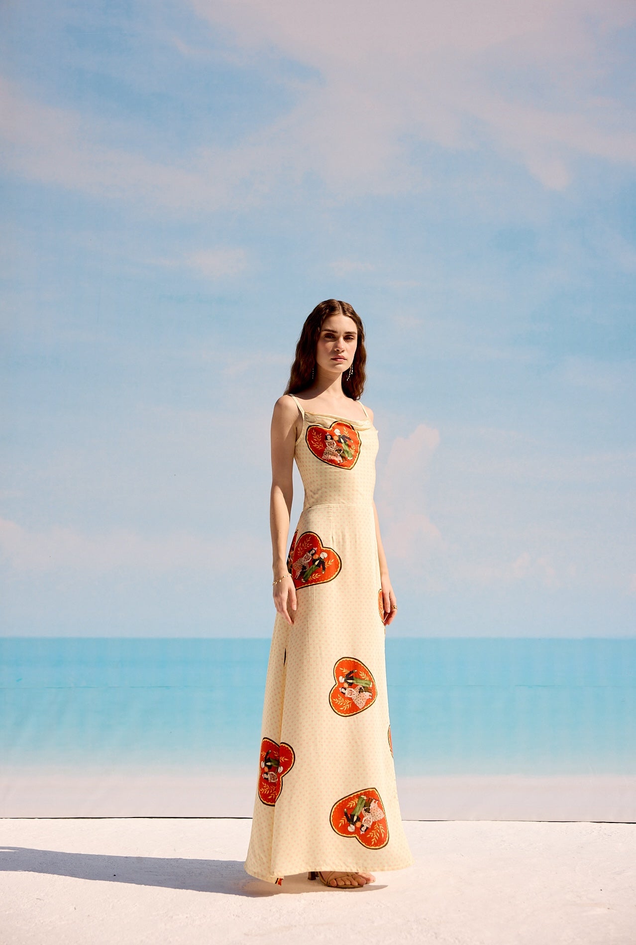 "Lovers" Pleated Cowl Aline Dress