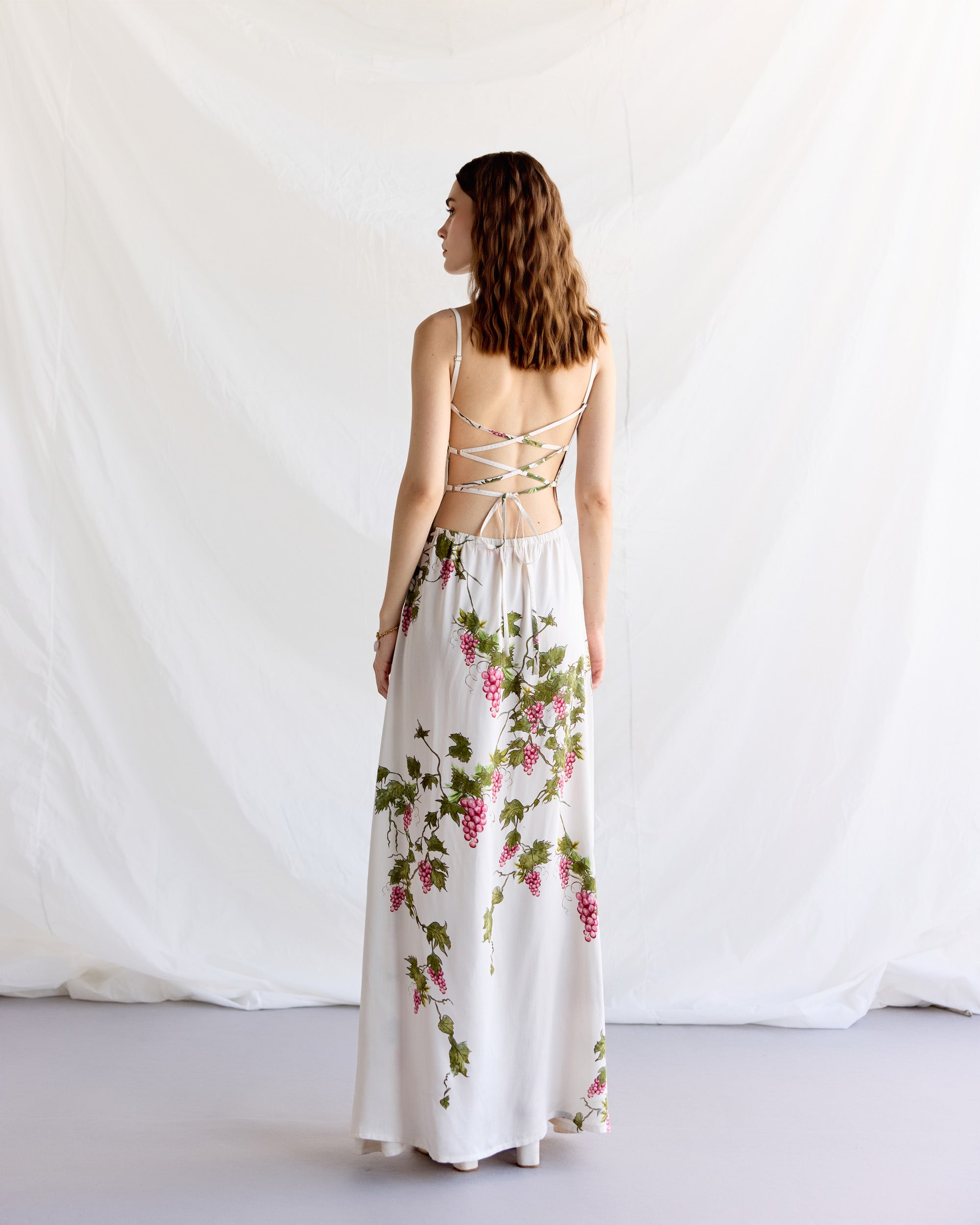 "Through the grapevine" Pleated Cowl Aline Dress