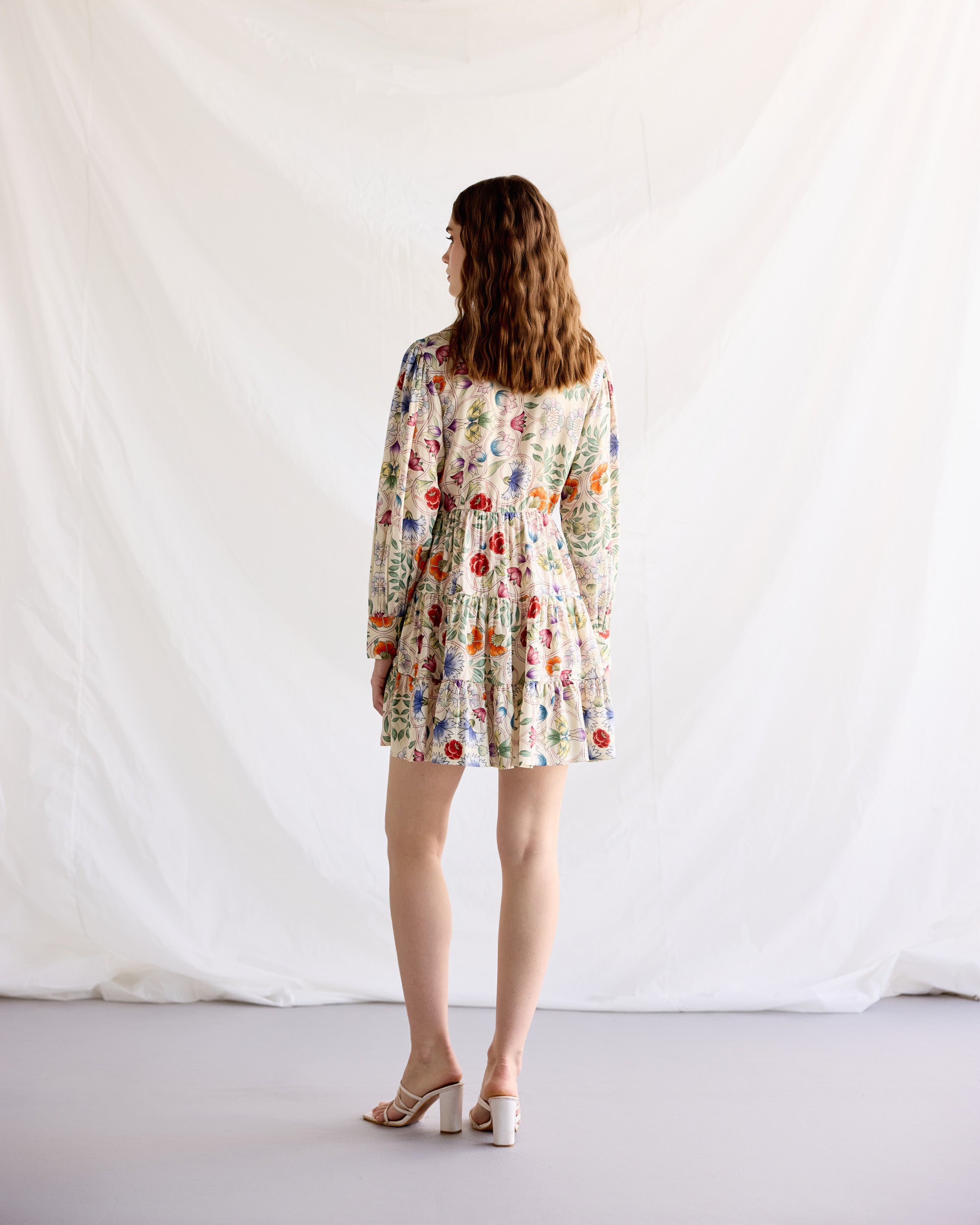 Vintage watercolor knot dress