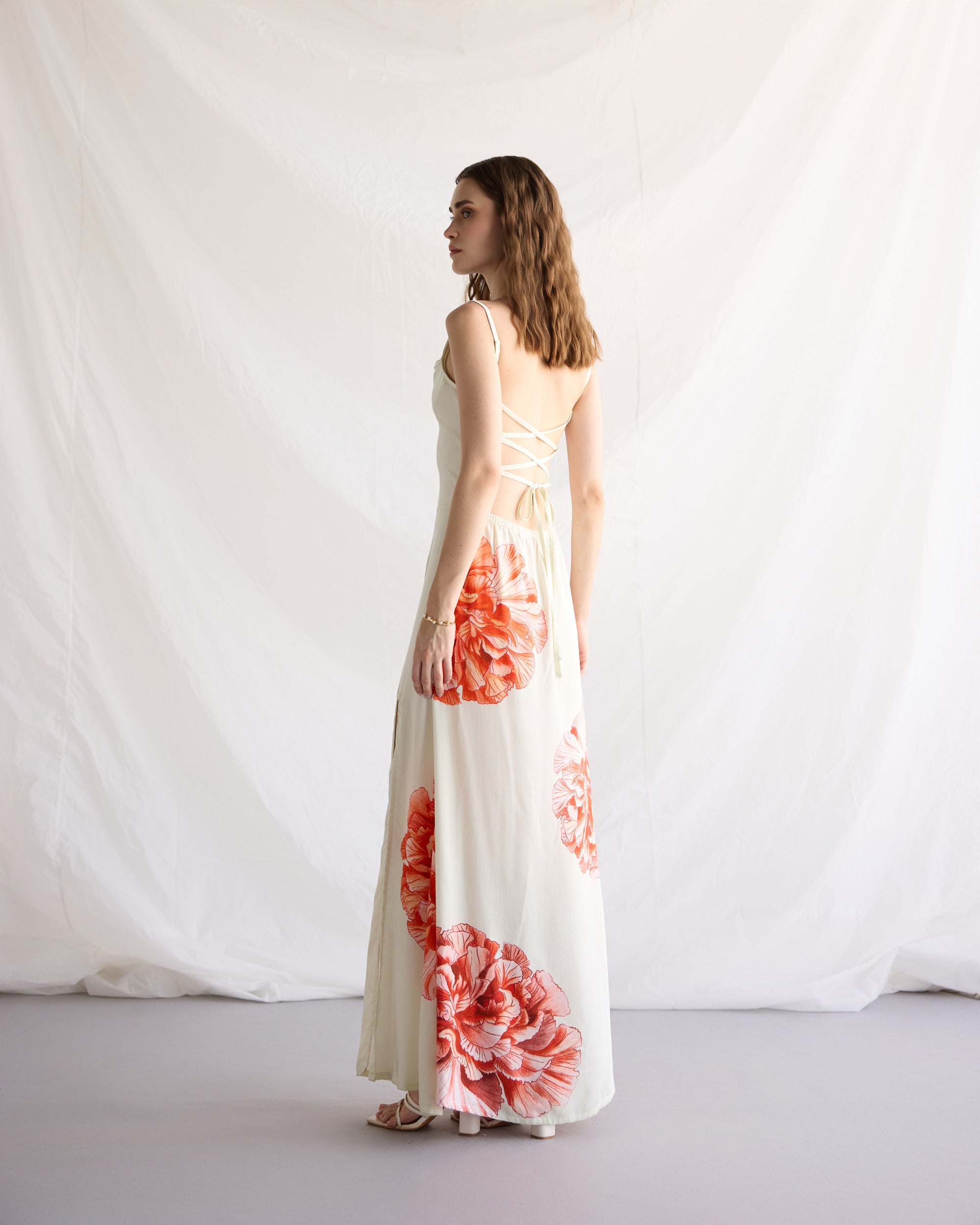 Hydrangea Pleated Cowl Aline Dress