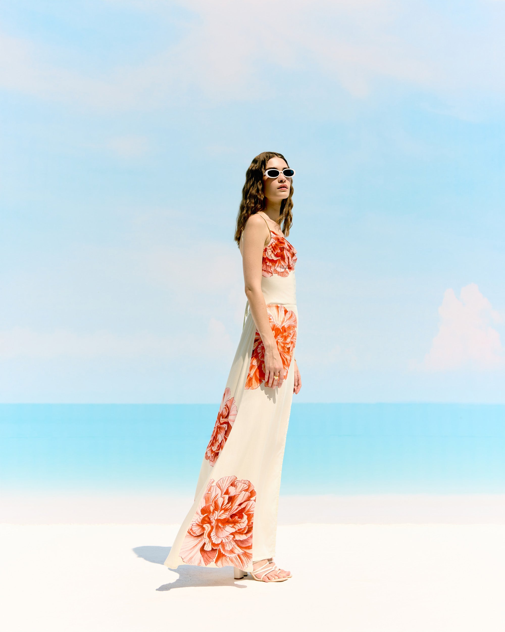 Hydrangea Pleated Cowl Aline Dress