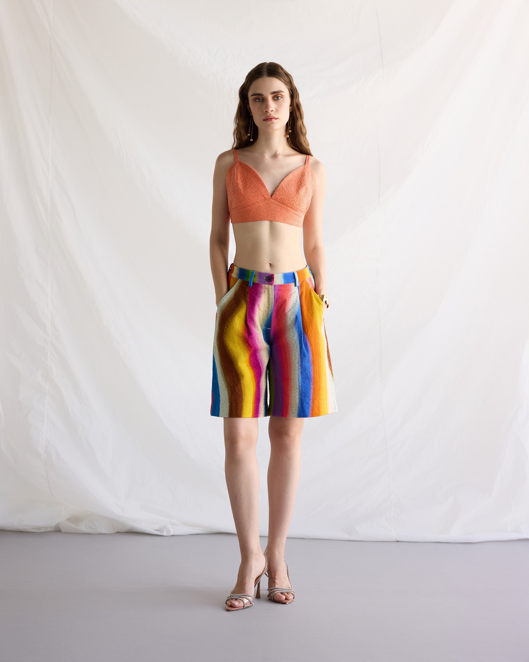Paint stroke hand embellished Culottes