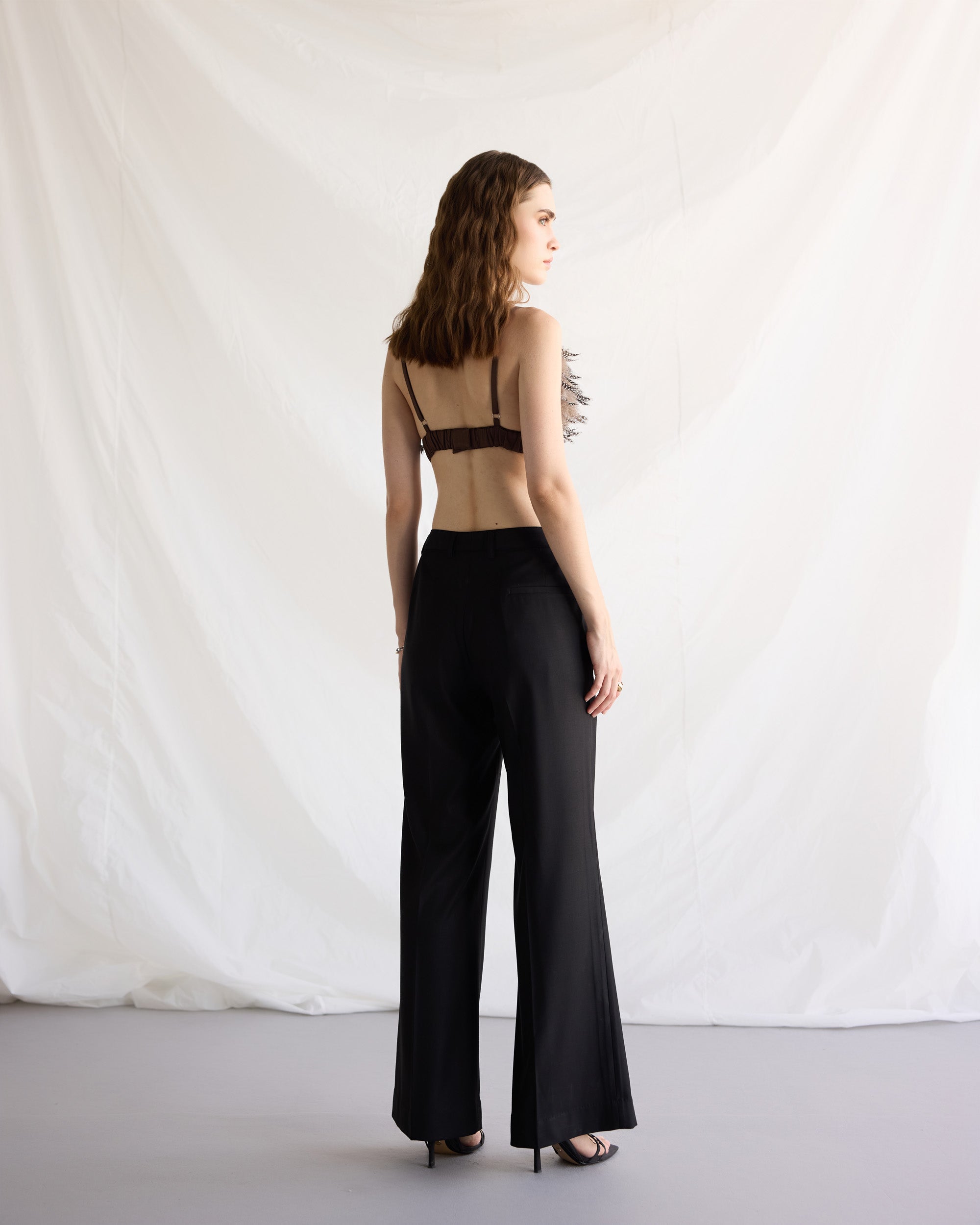 Black Flayered Pants