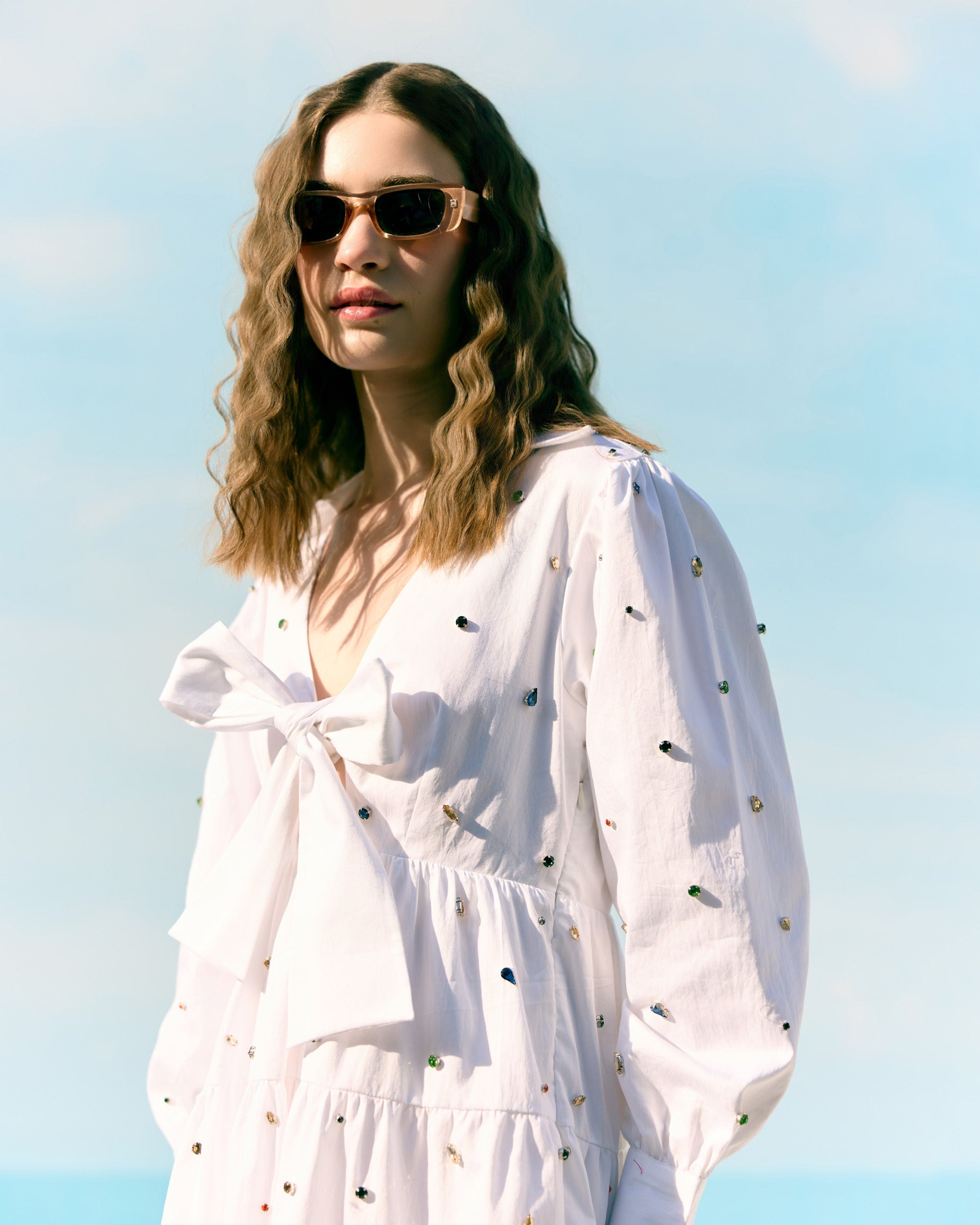 Frozen pearls summer dress
