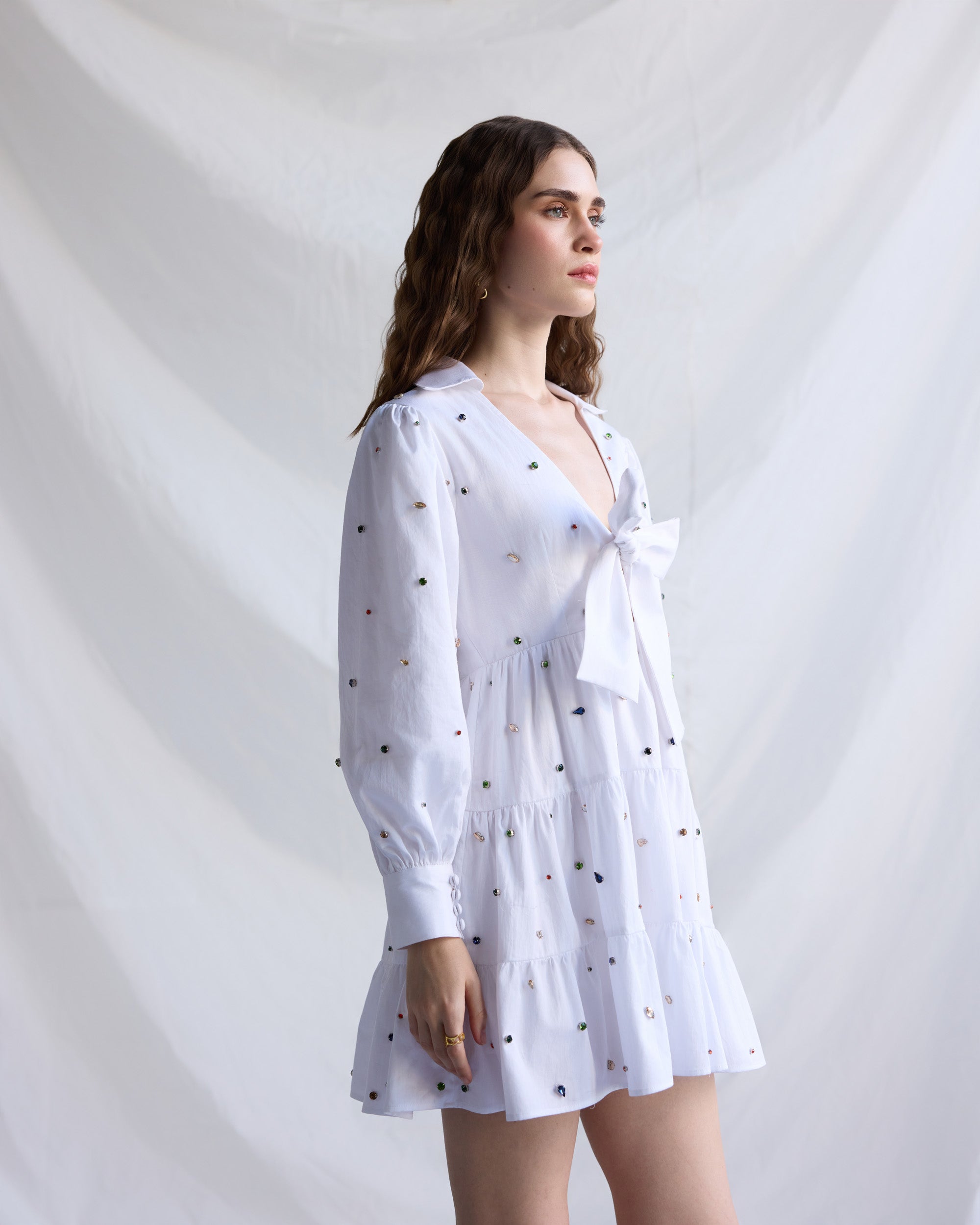 Frozen pearls summer dress