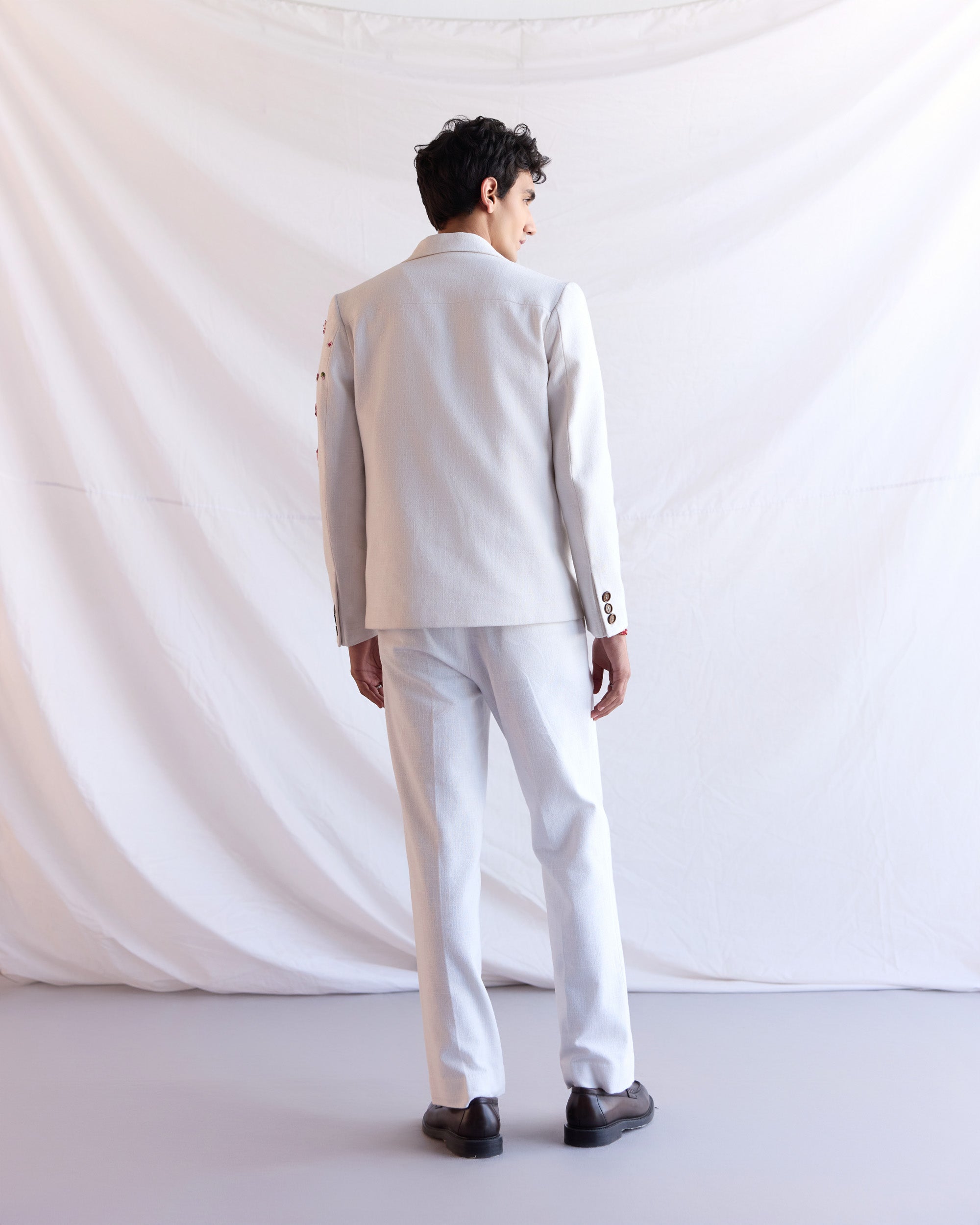 "Cherry blossoms" hand embroidered resort blazer