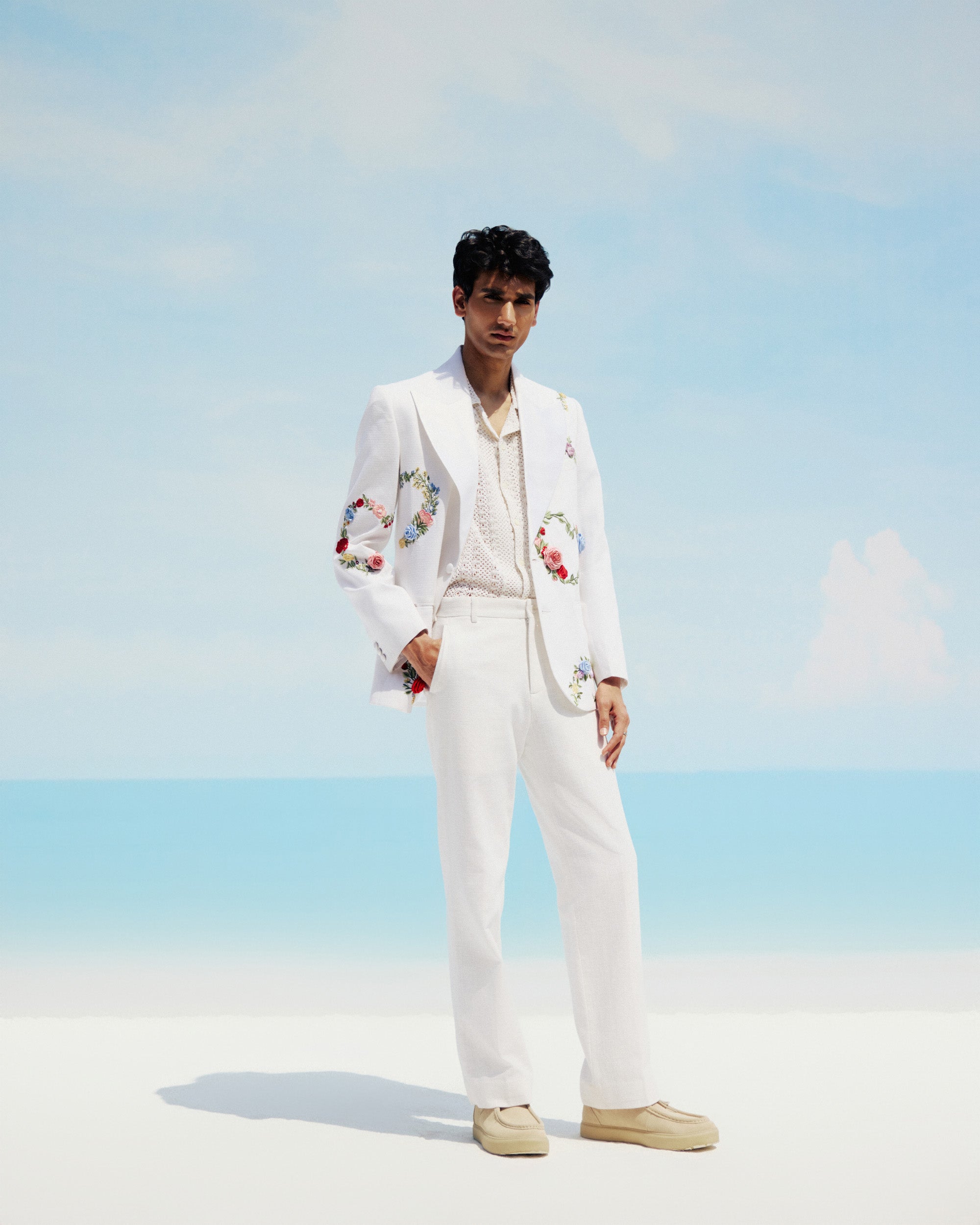 "Le fleur" hand embroidered blazer