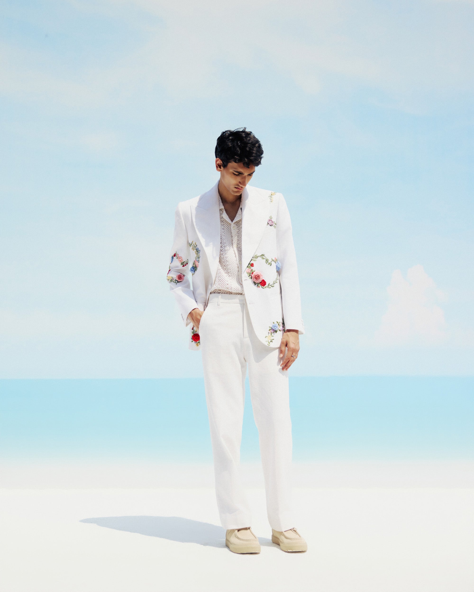 "Le fleur" hand embroidered blazer