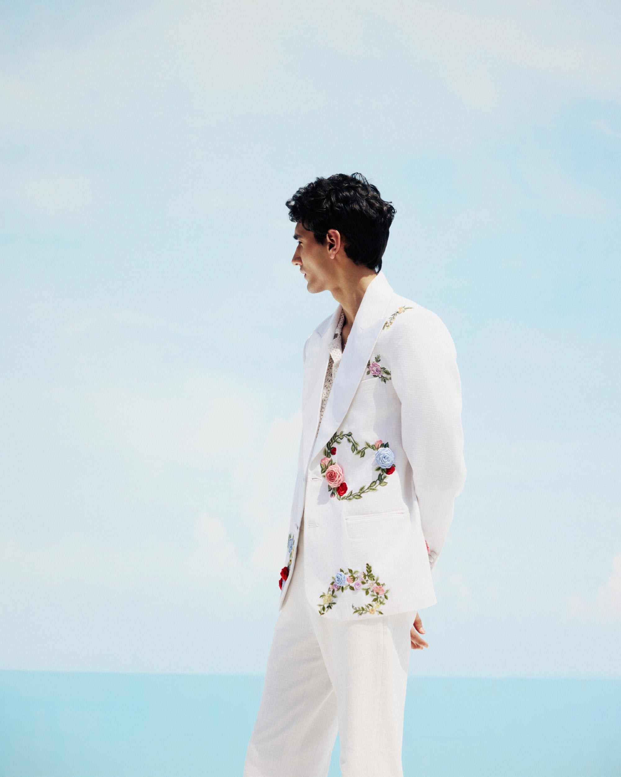 "Le fleur" hand embroidered blazer