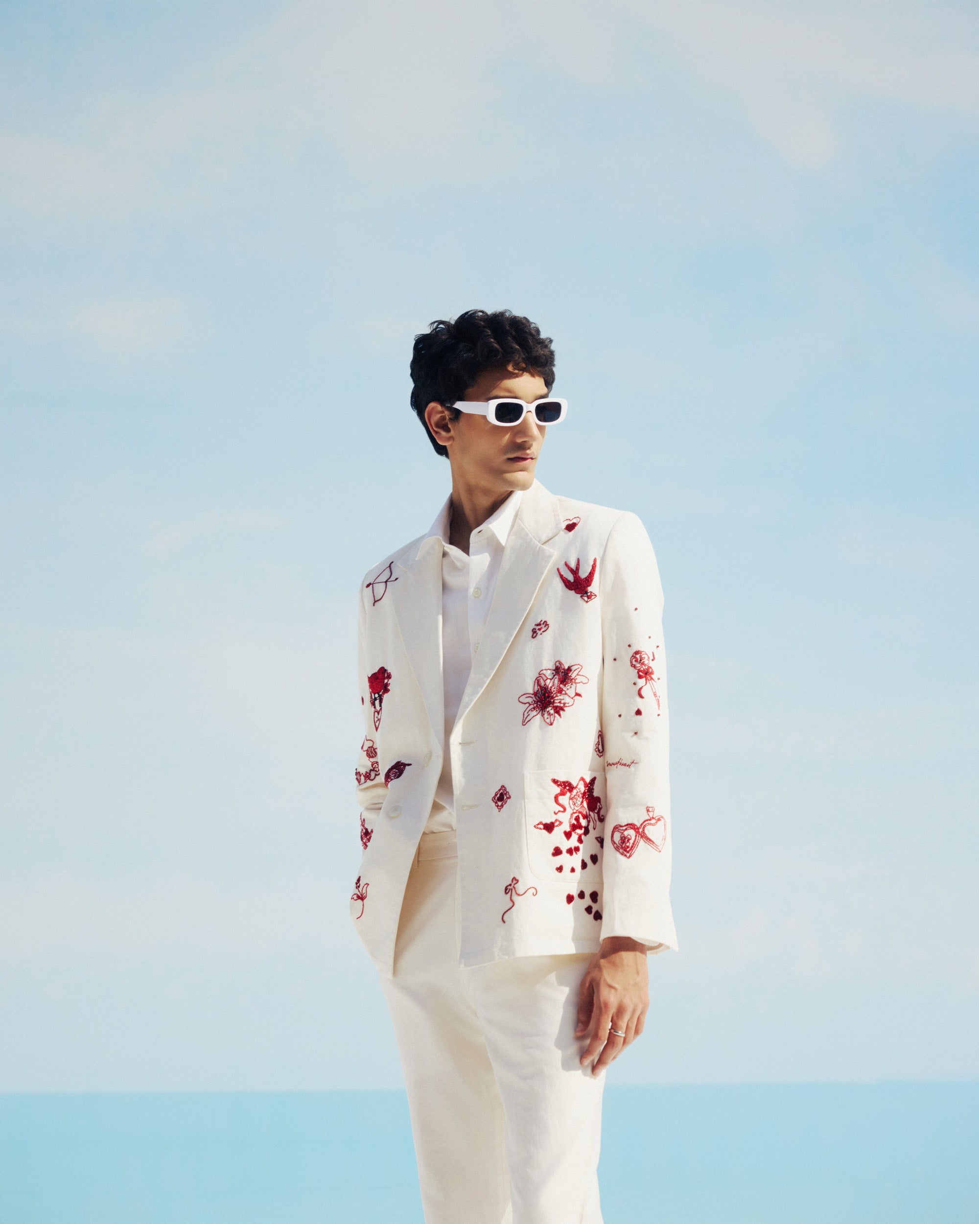 "Amour Sauvage" Hand Embroidered Blazer