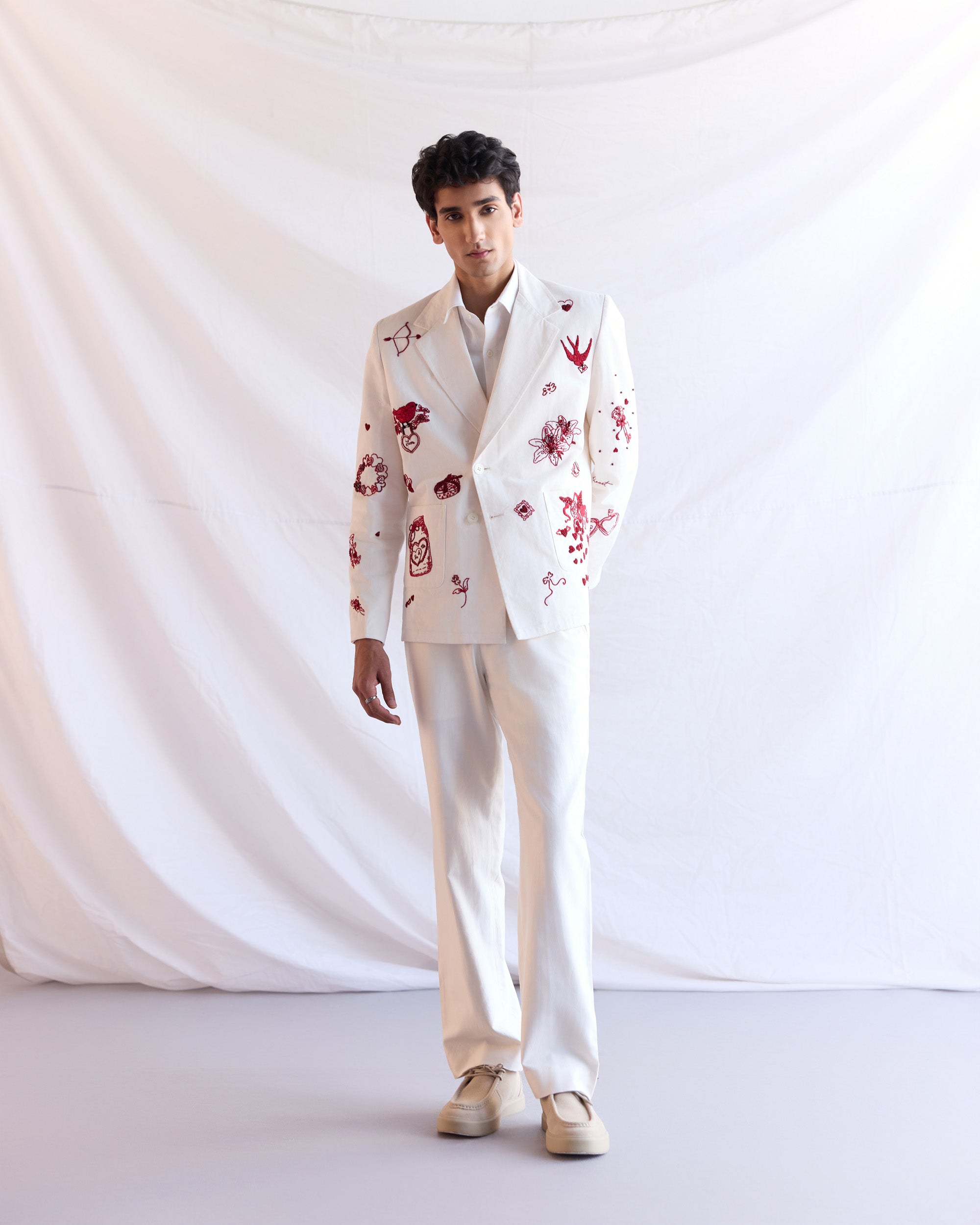 "Amour Sauvage" Hand Embroidered Blazer
