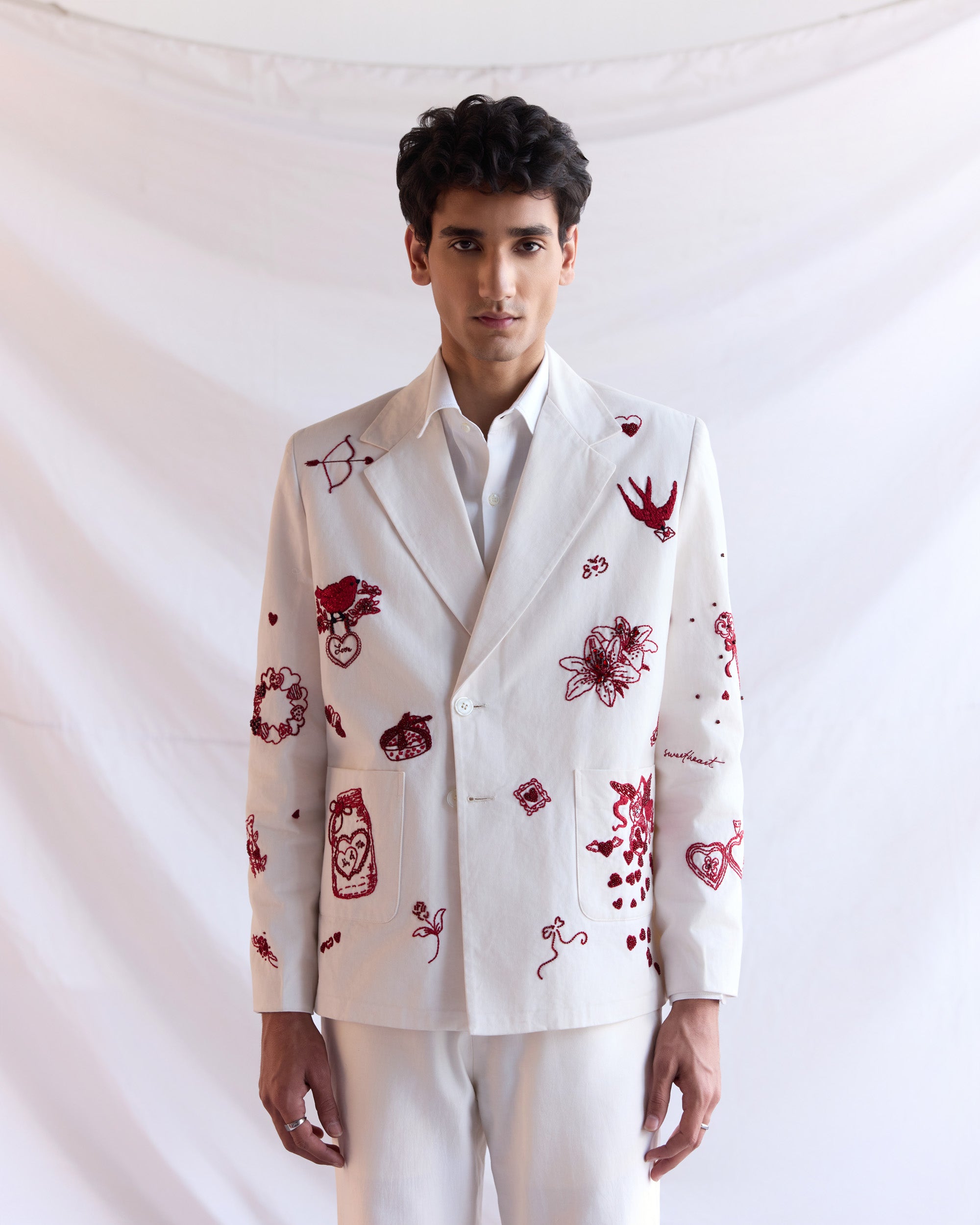 "Amour Sauvage" Hand Embroidered Blazer