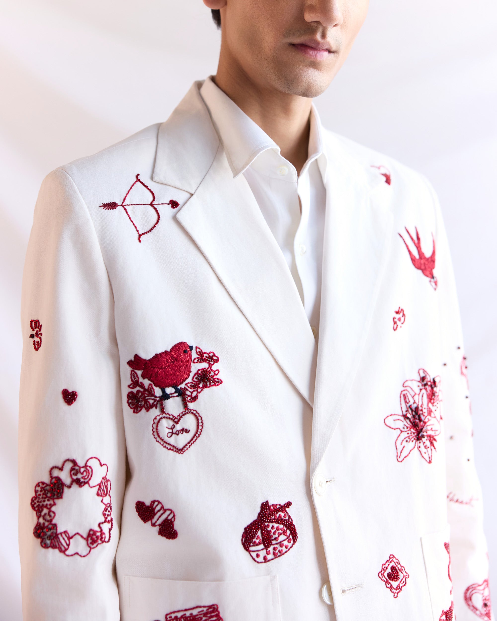 "Amour Sauvage" Hand Embroidered Blazer