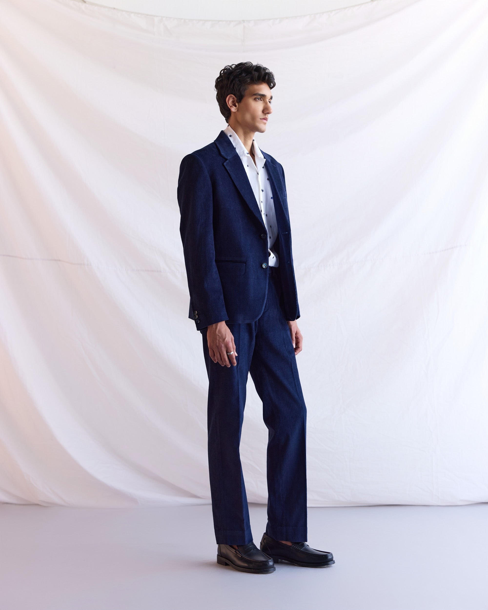 Blue corduroy blazer