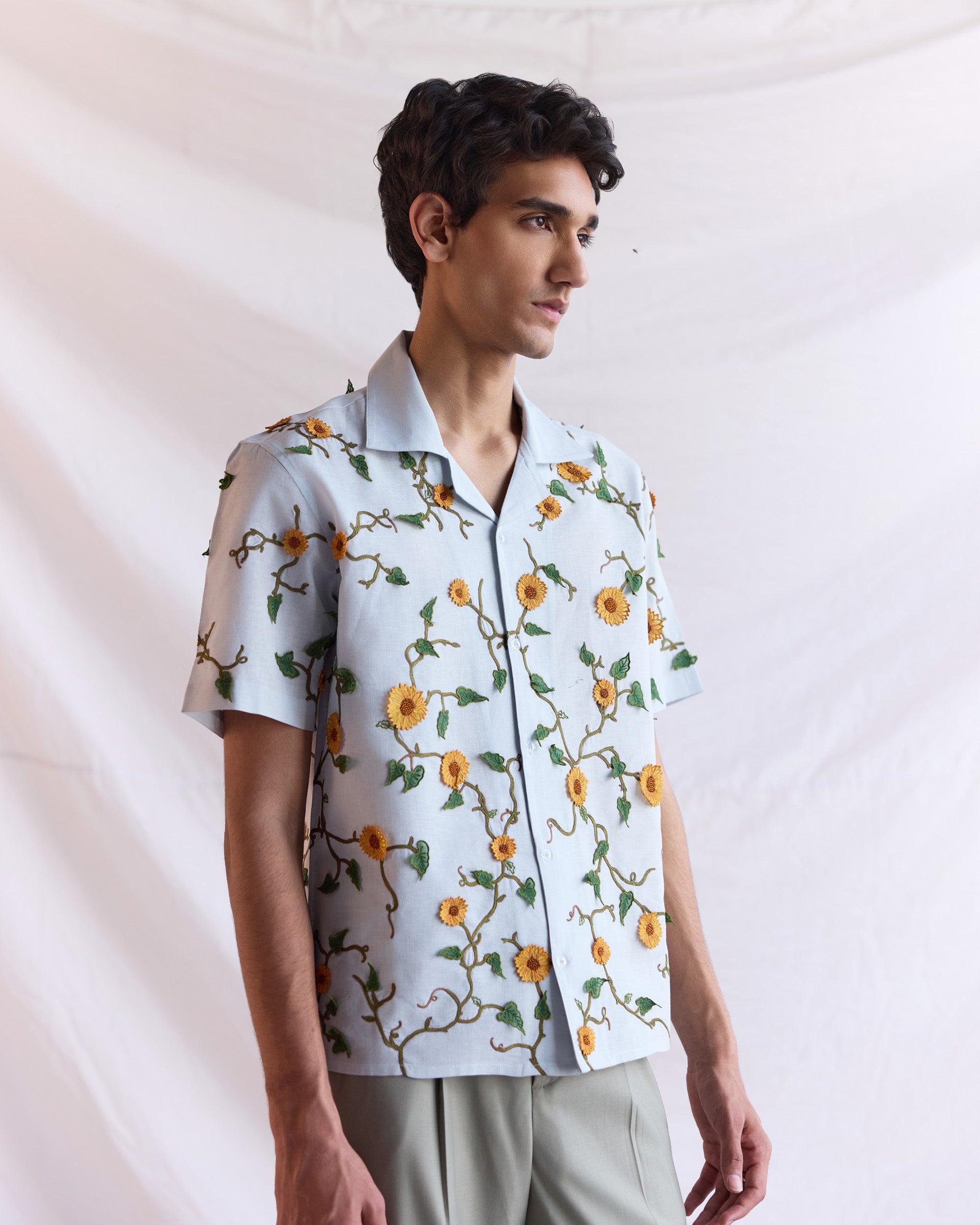 Sunflowers†Hand Embroidered Shirt