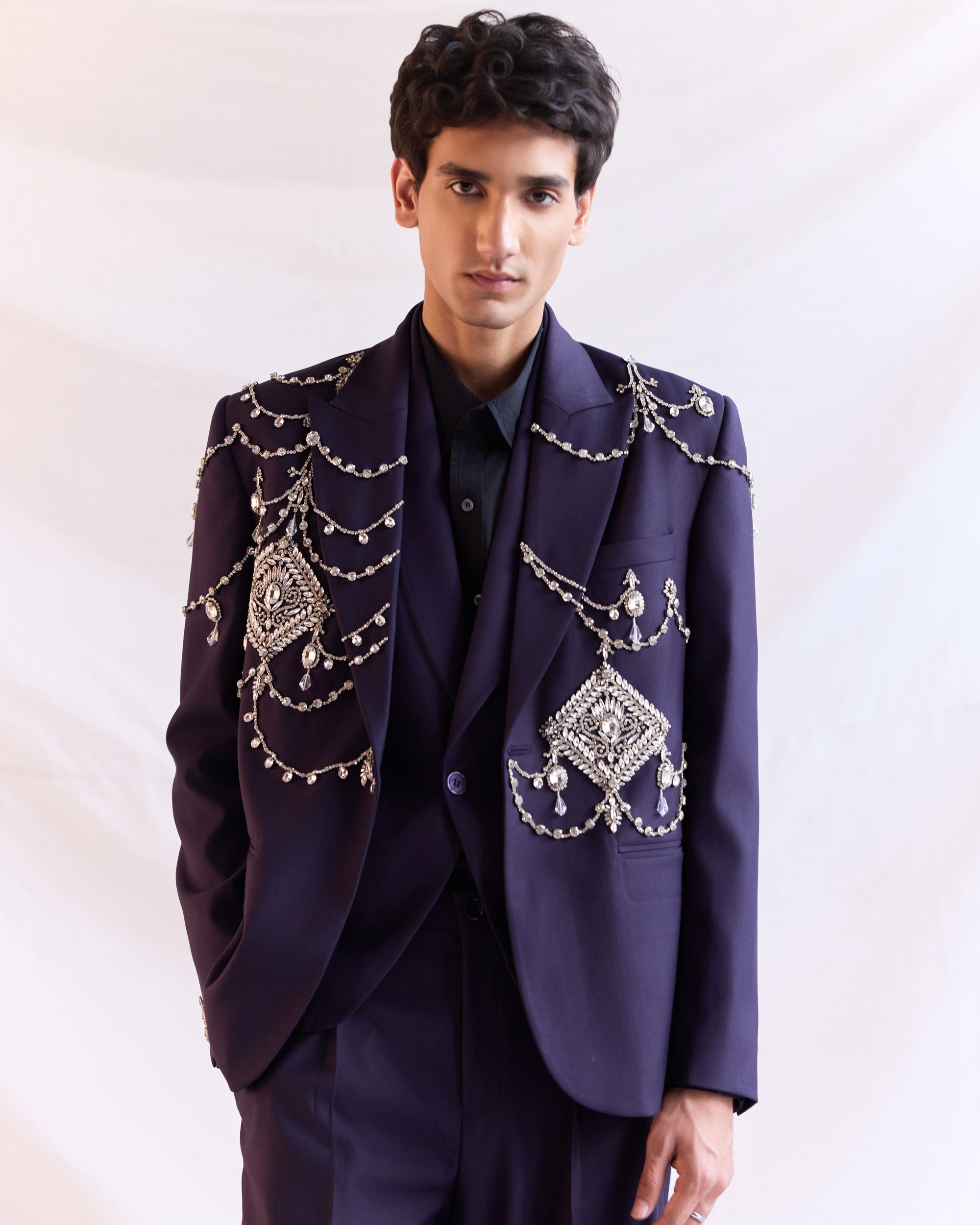 “Le Chandelier” hand embroidered blazer