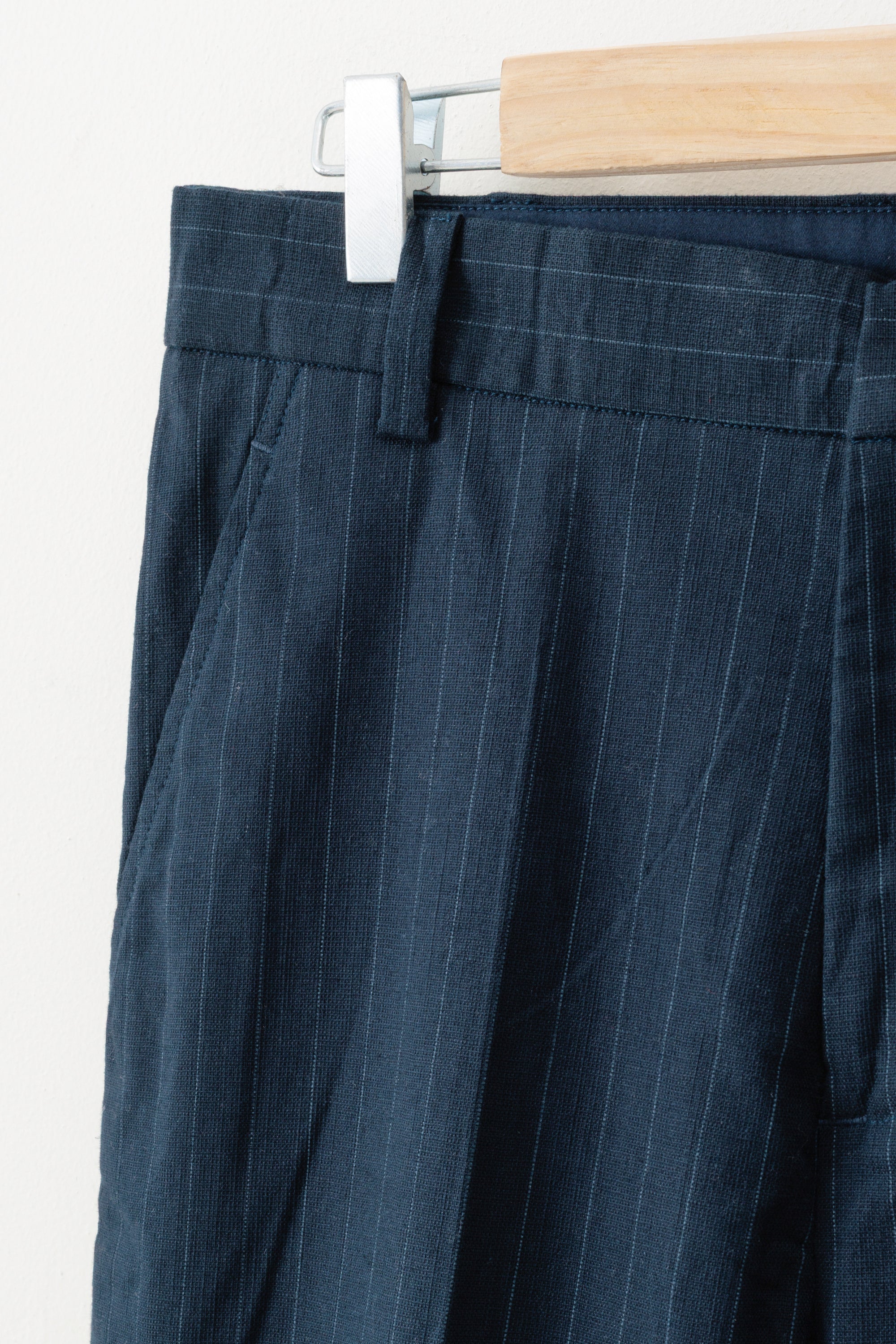Pinstripe formal pants- Navy Blue