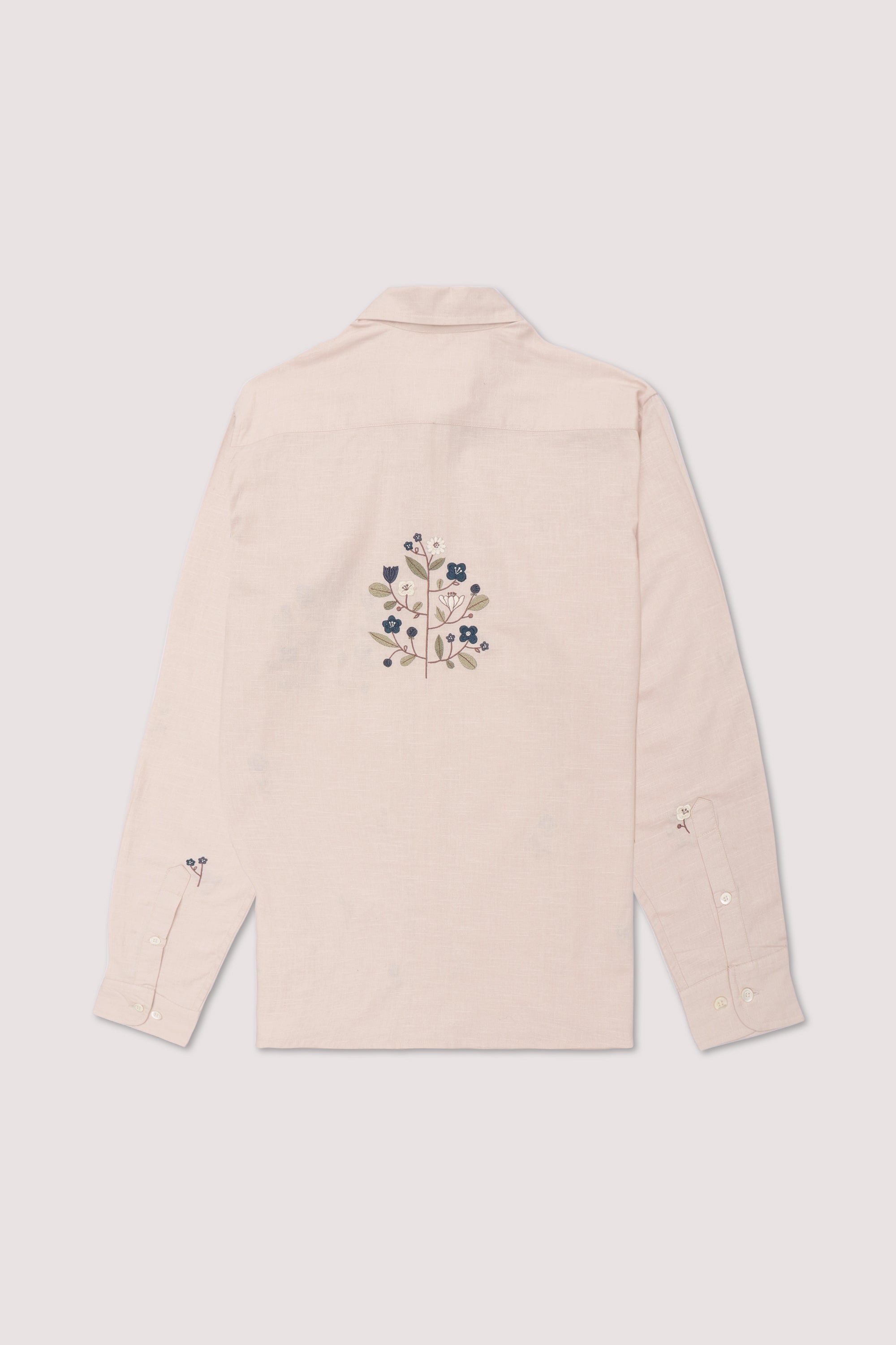Floral embroidered formal shirt