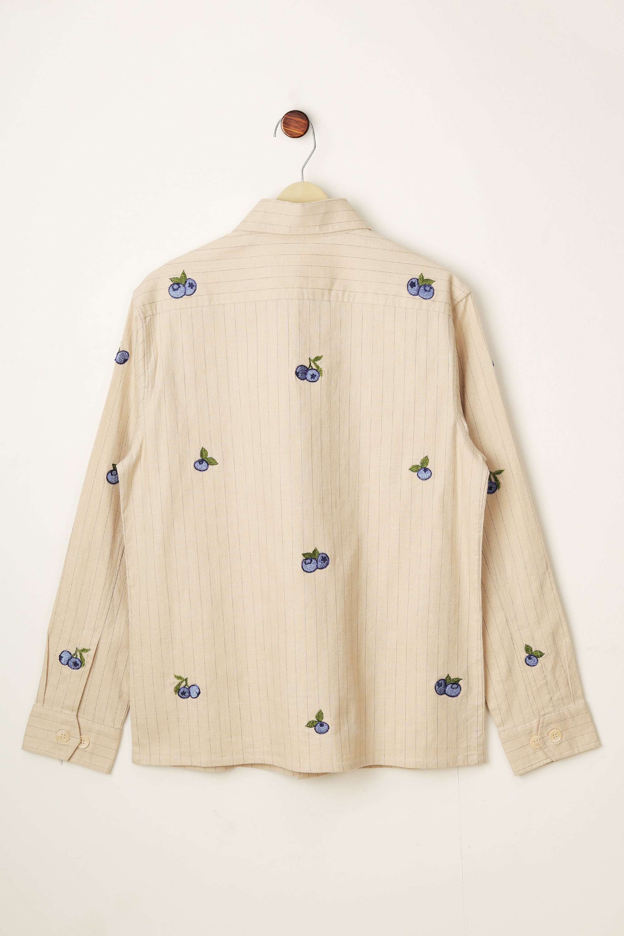 “Blueberries” Hand-Embroidered Overshirt