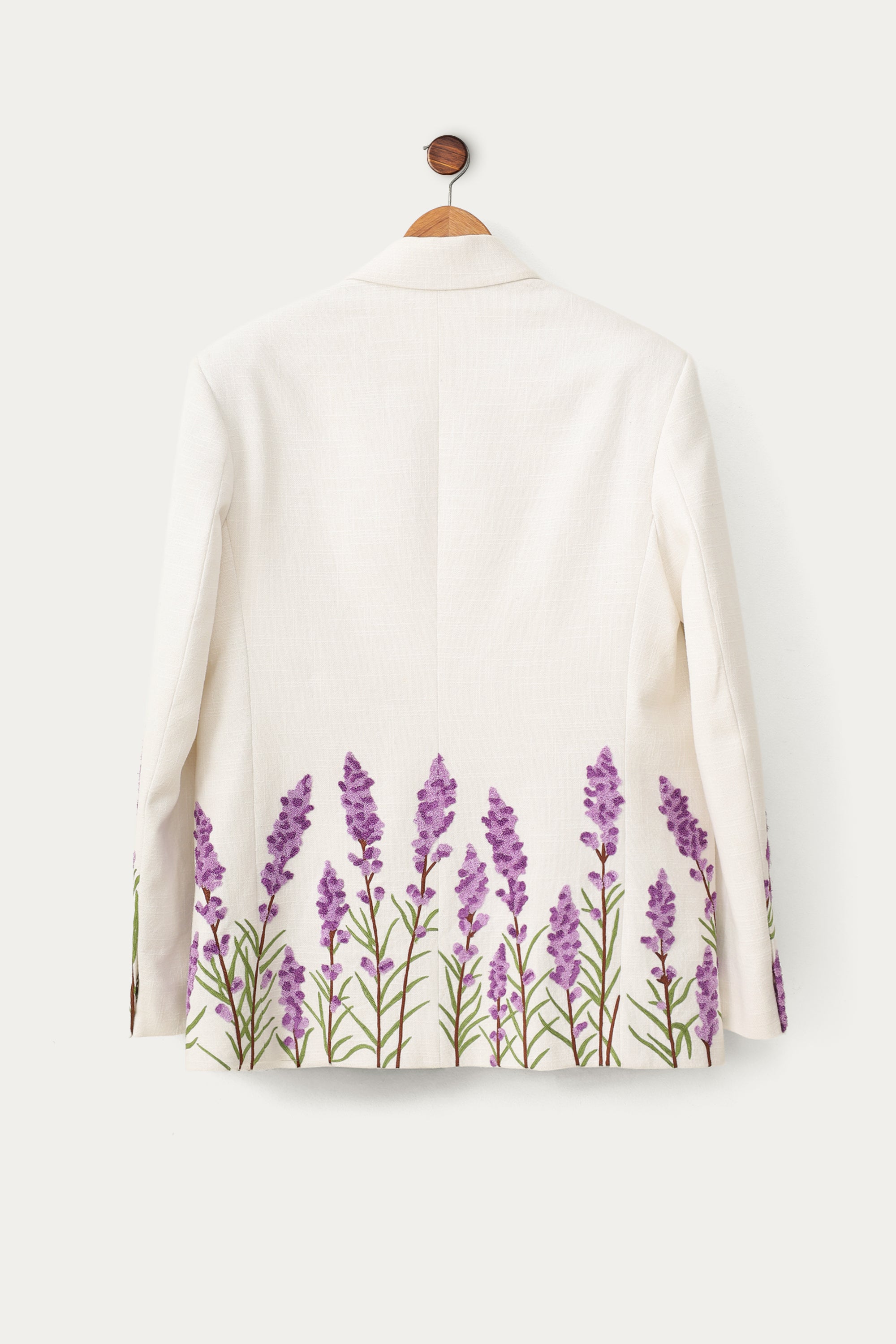 "Lavender fields" embroidered resort blazer