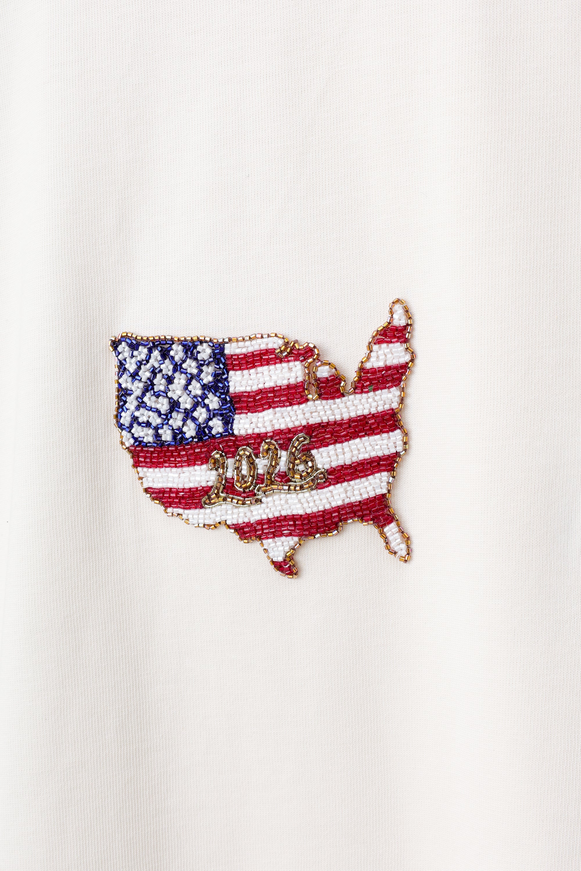 "Le USA 2026" hand embroidered T-Shirt