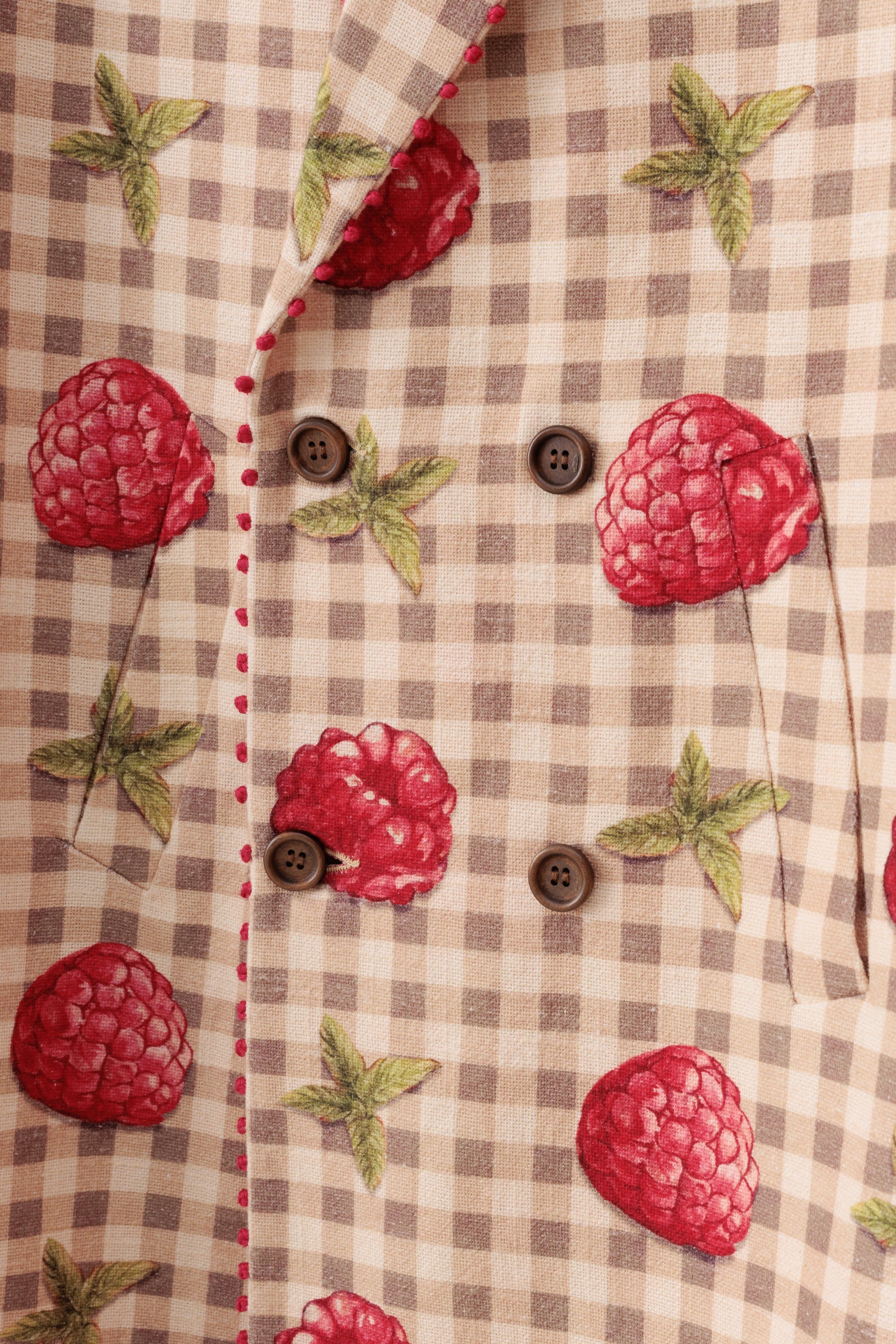 Raspberry Textured Cotton Overcoat