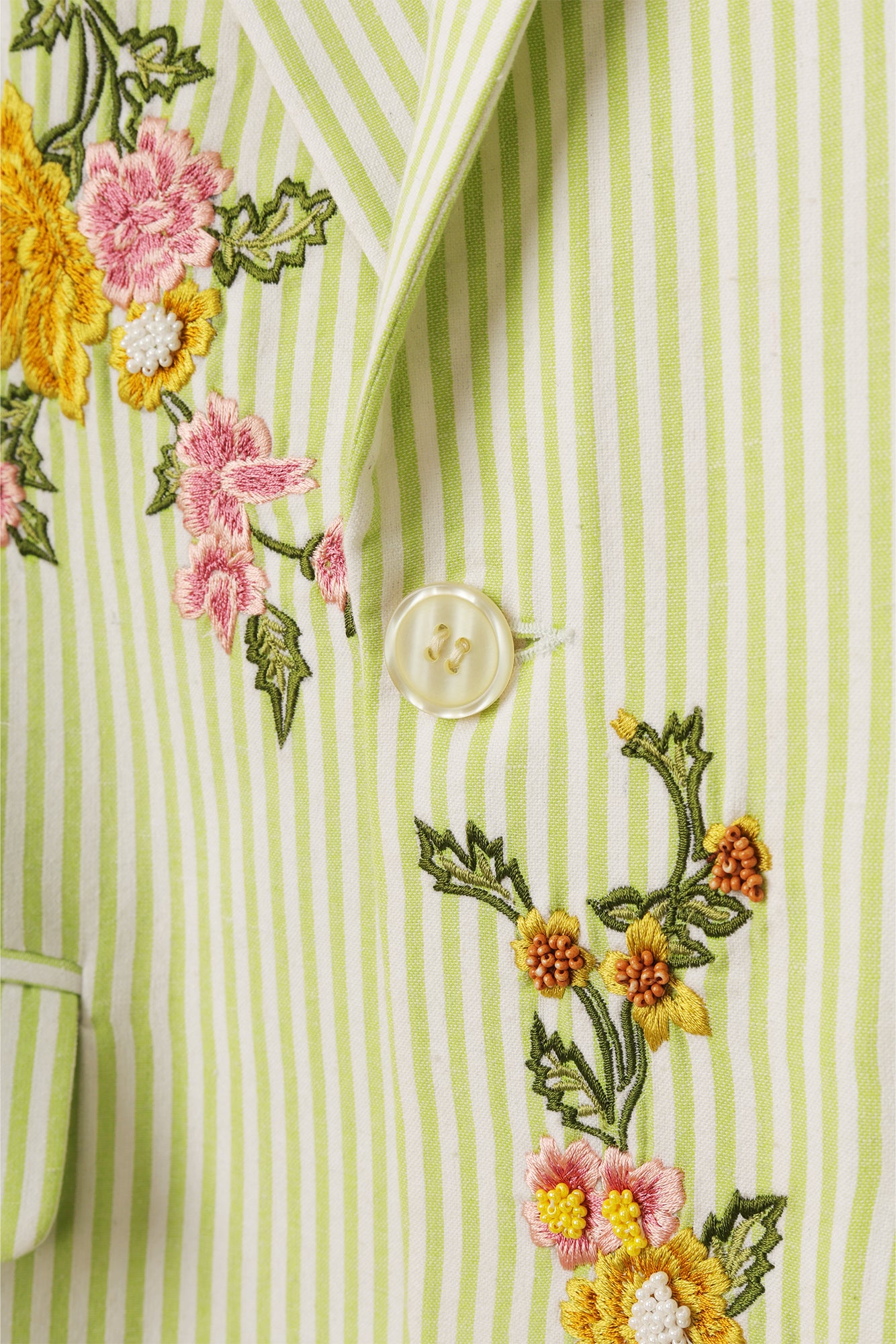 "Gardenia" hand embroidered blazer