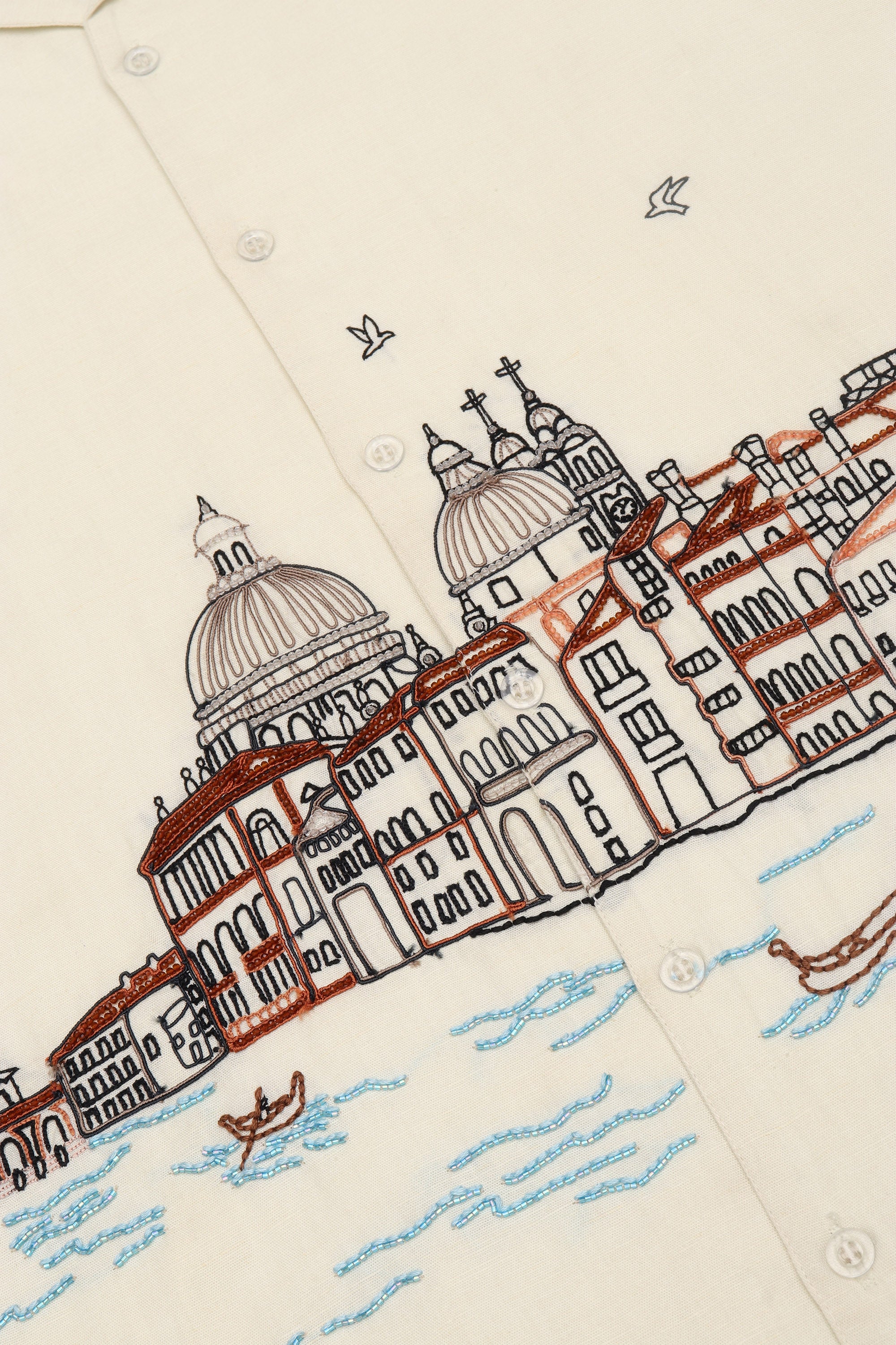 "Le Venice" hand embroidered shirt