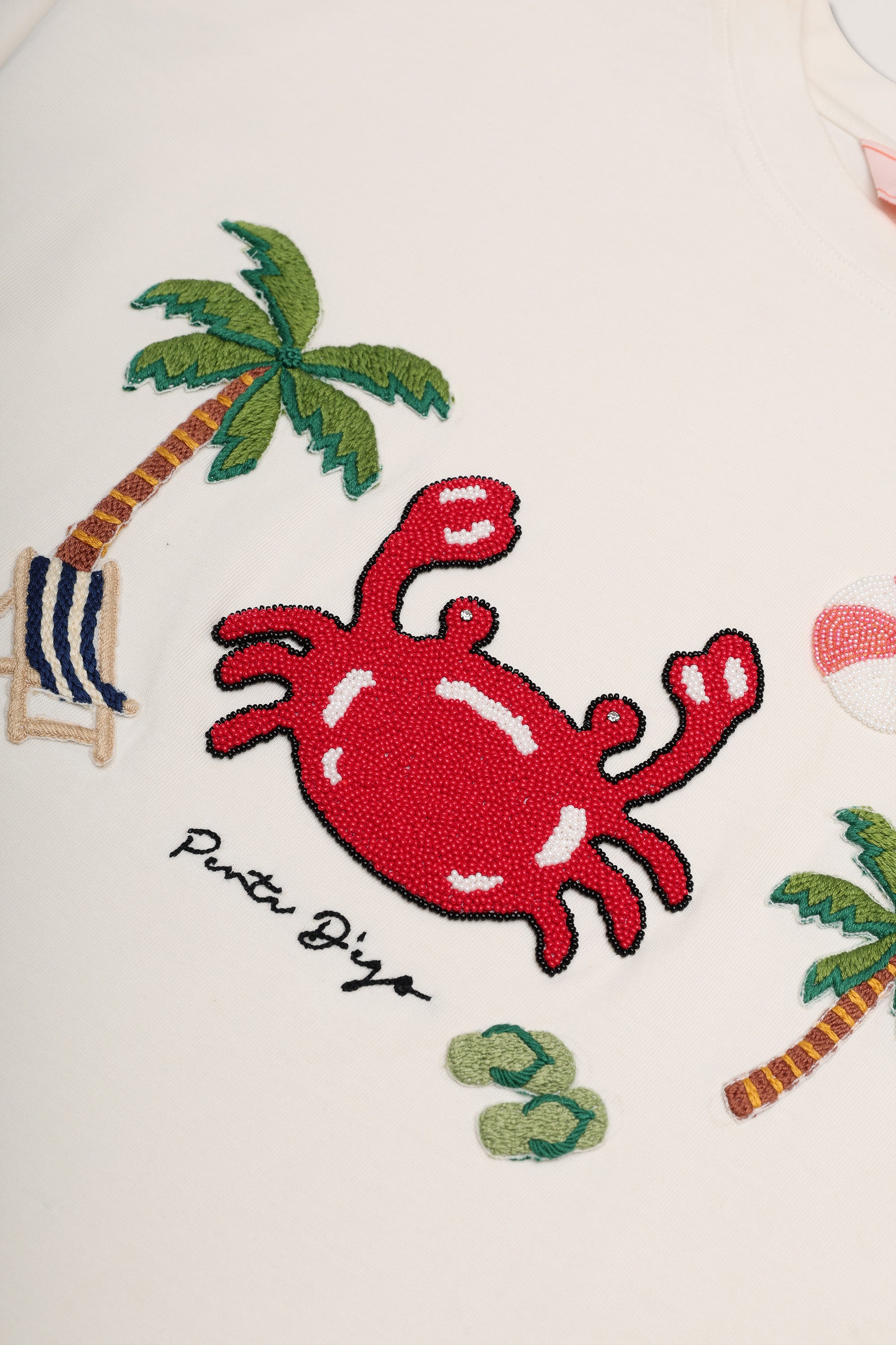 "Le Crab" hand embroidered T-Shirt