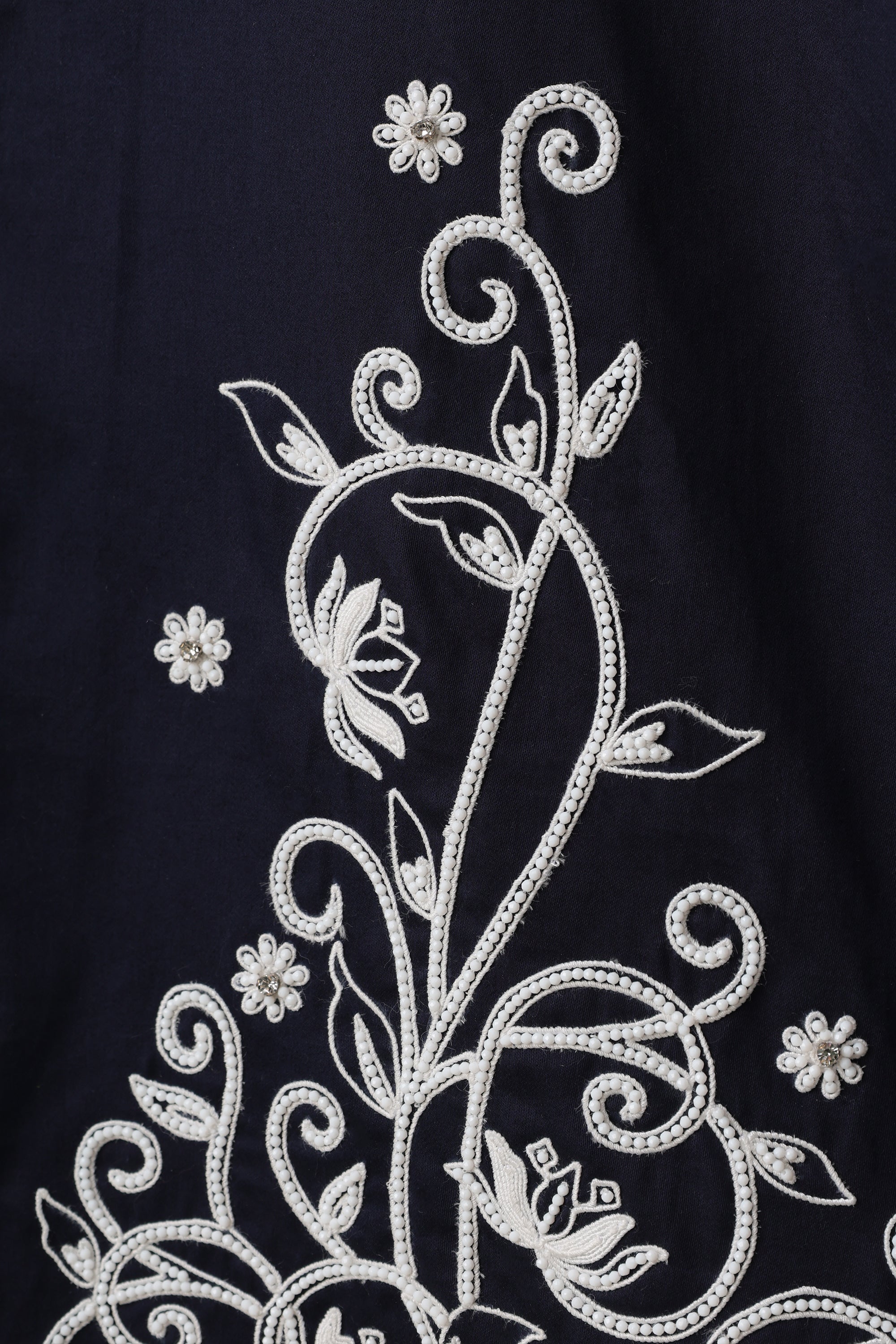 "Noir Jardin" hand embroidered shirt