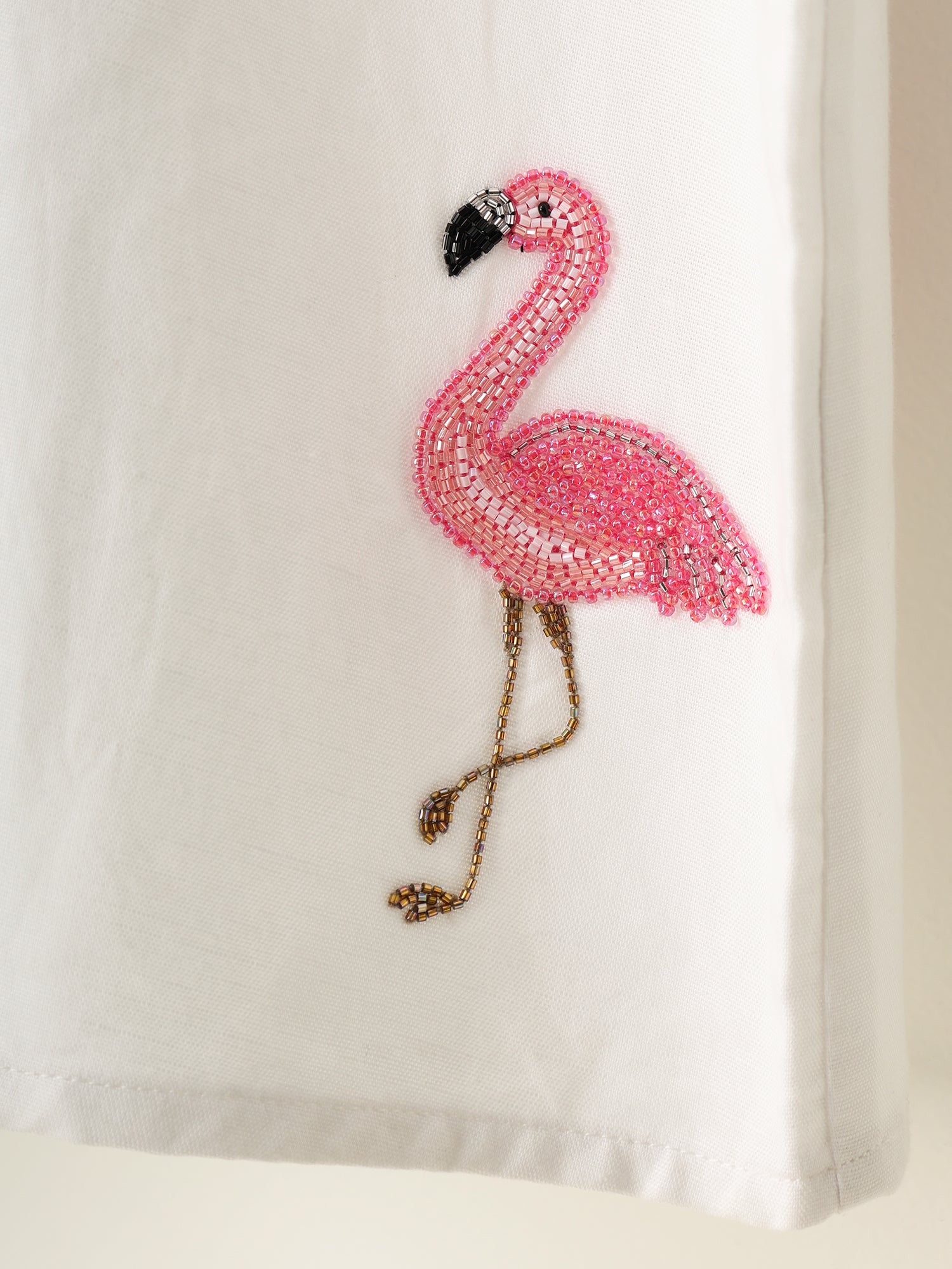 “Le Flamingo” hand embroidered shirt