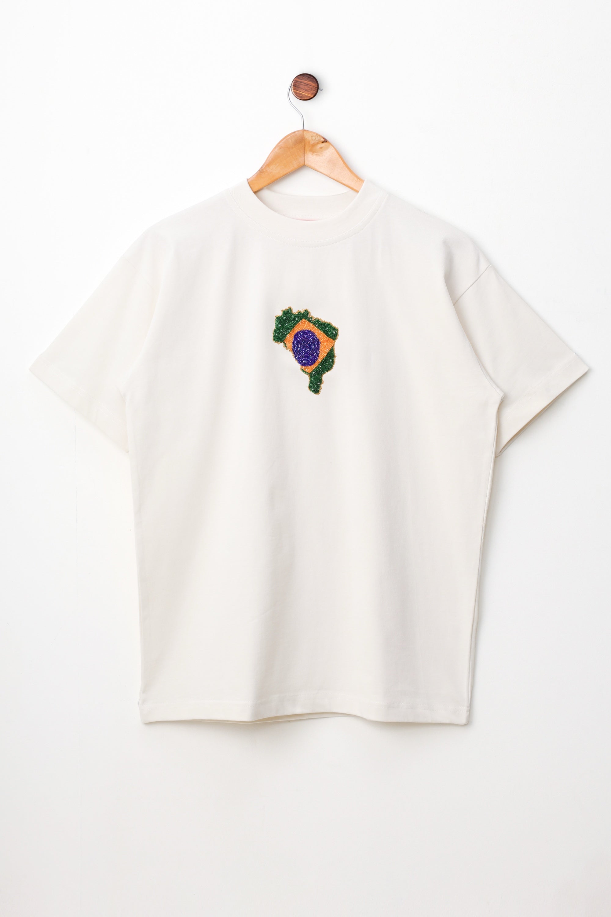 "Le Brazil 2026" hand embroidered T-Shirt
