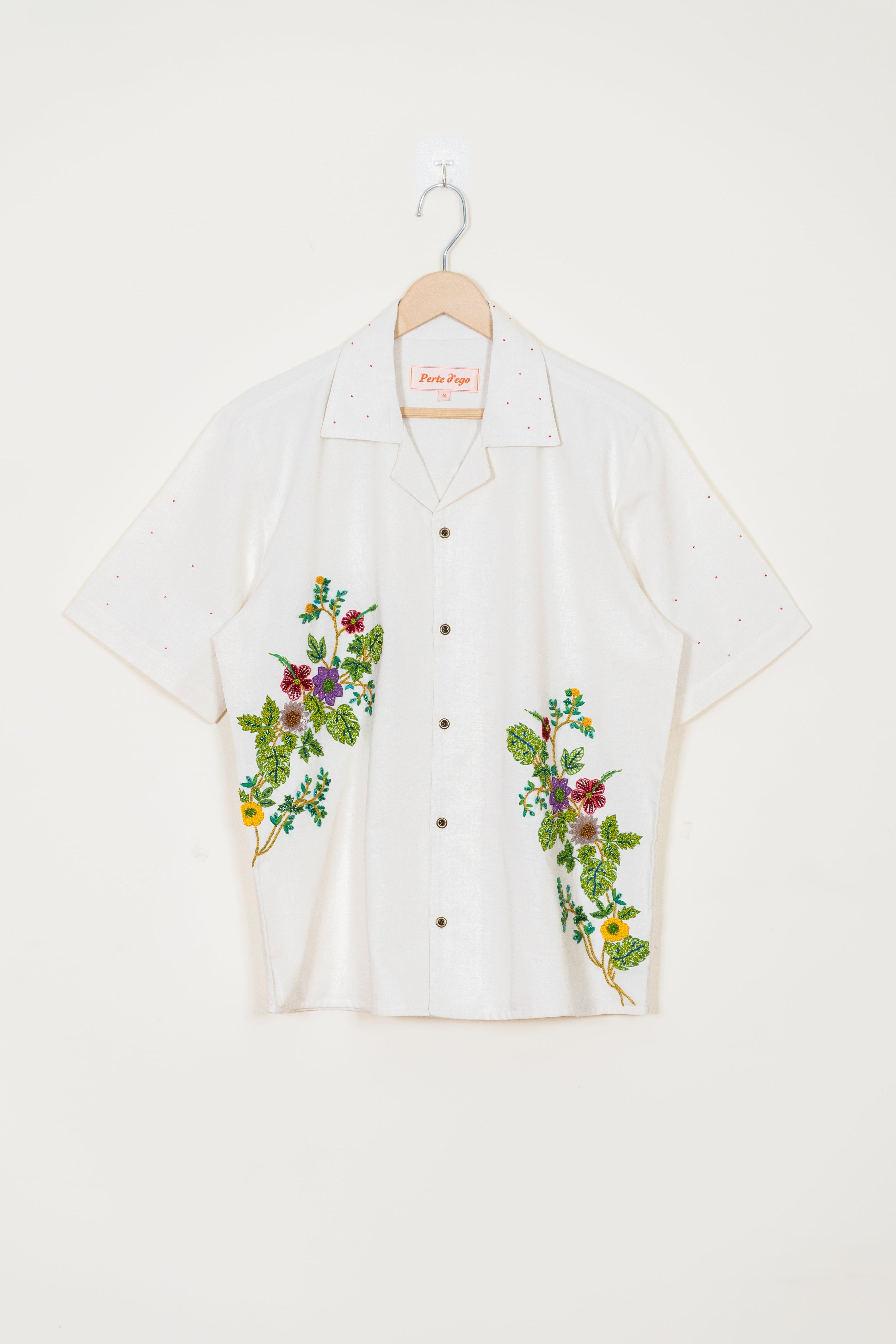 "Spring bloom" hand embroidered shirt