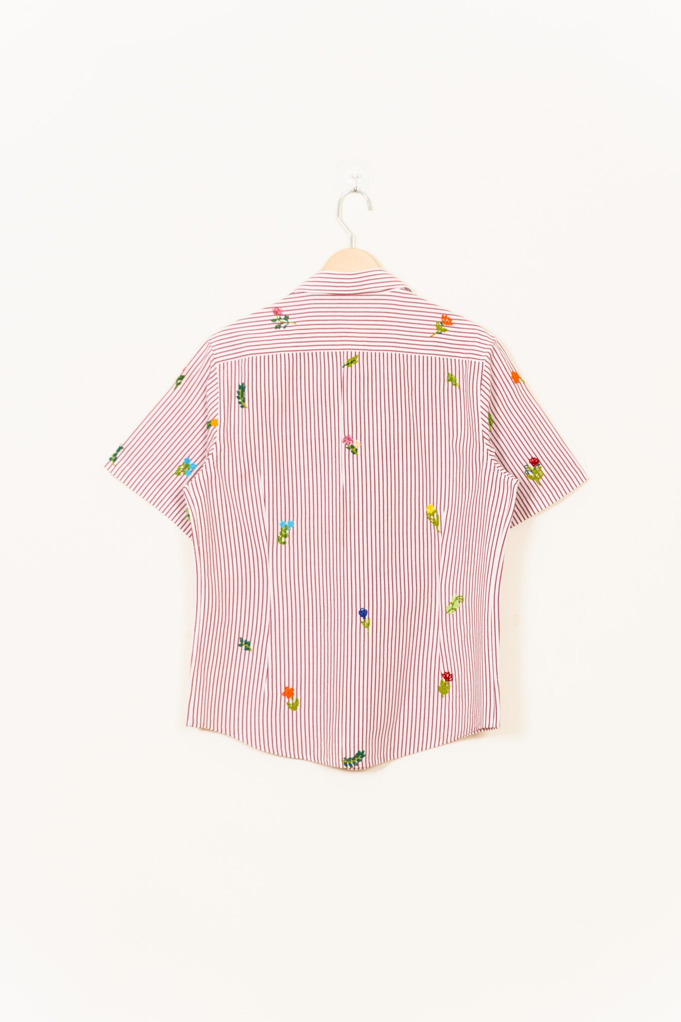"Floral stripes" hand embroidered Shirt