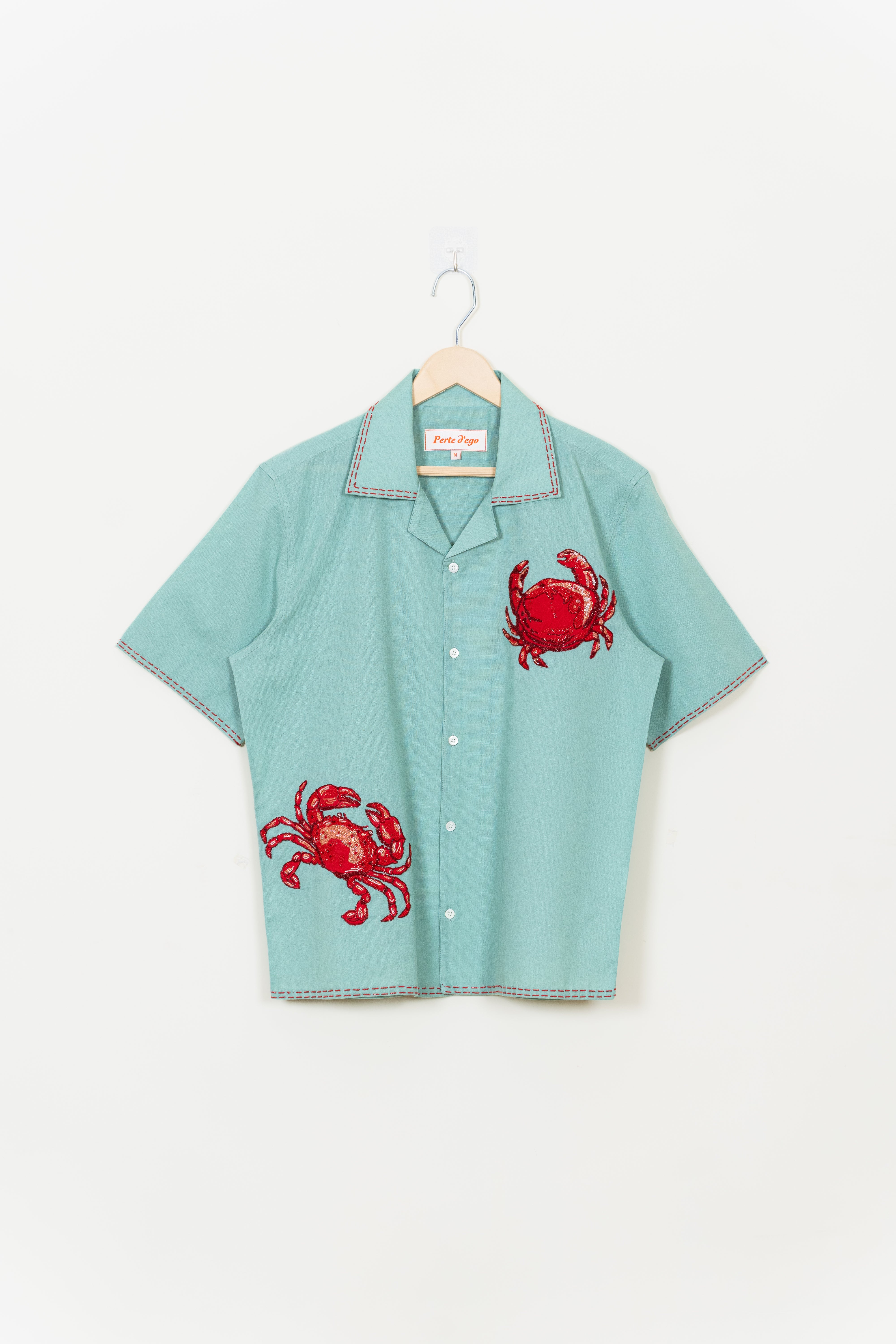 "Le crab" hand embroidered Shirt